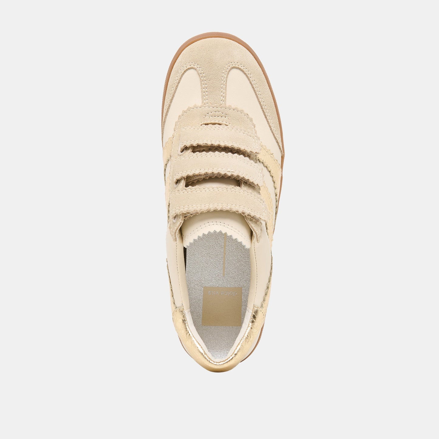 Merit Velcro White Gold Leather Sneakers Dolce Vita On sale