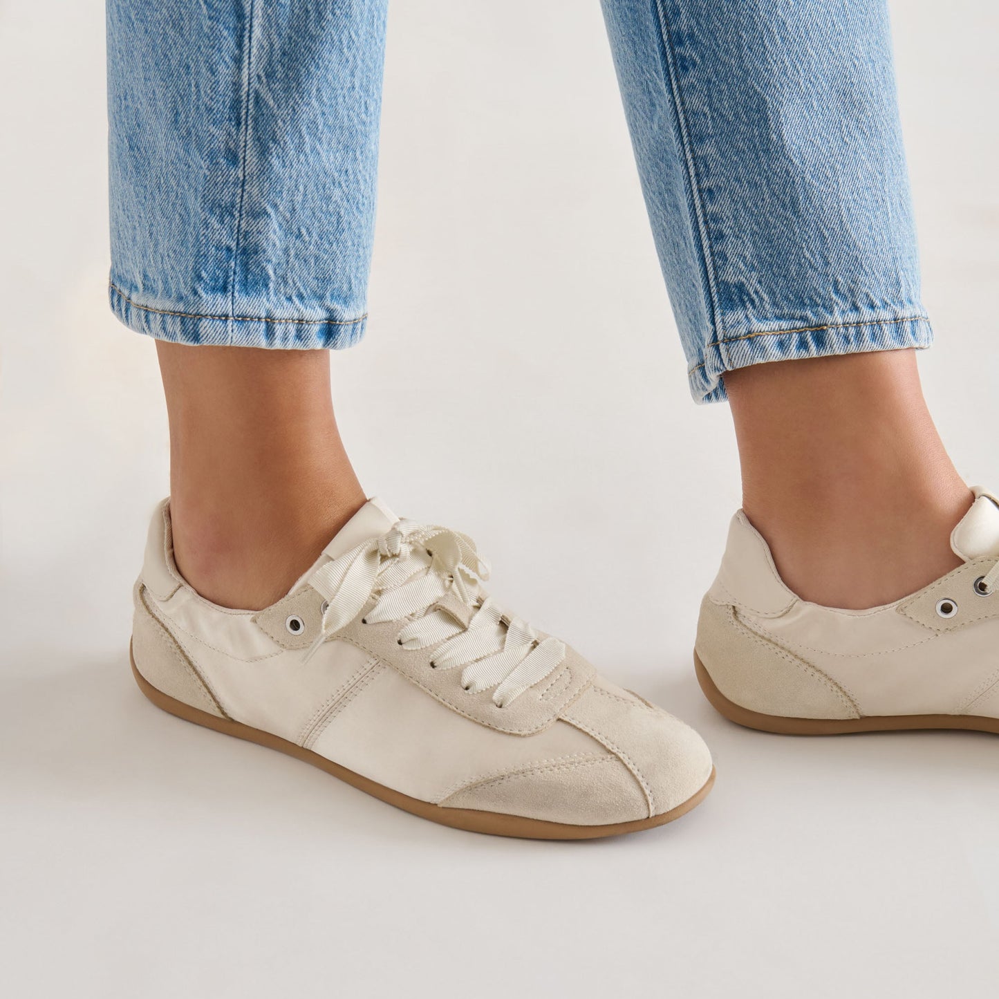 Dakoda Off White Satin Sneakers Dolce Vita On sale