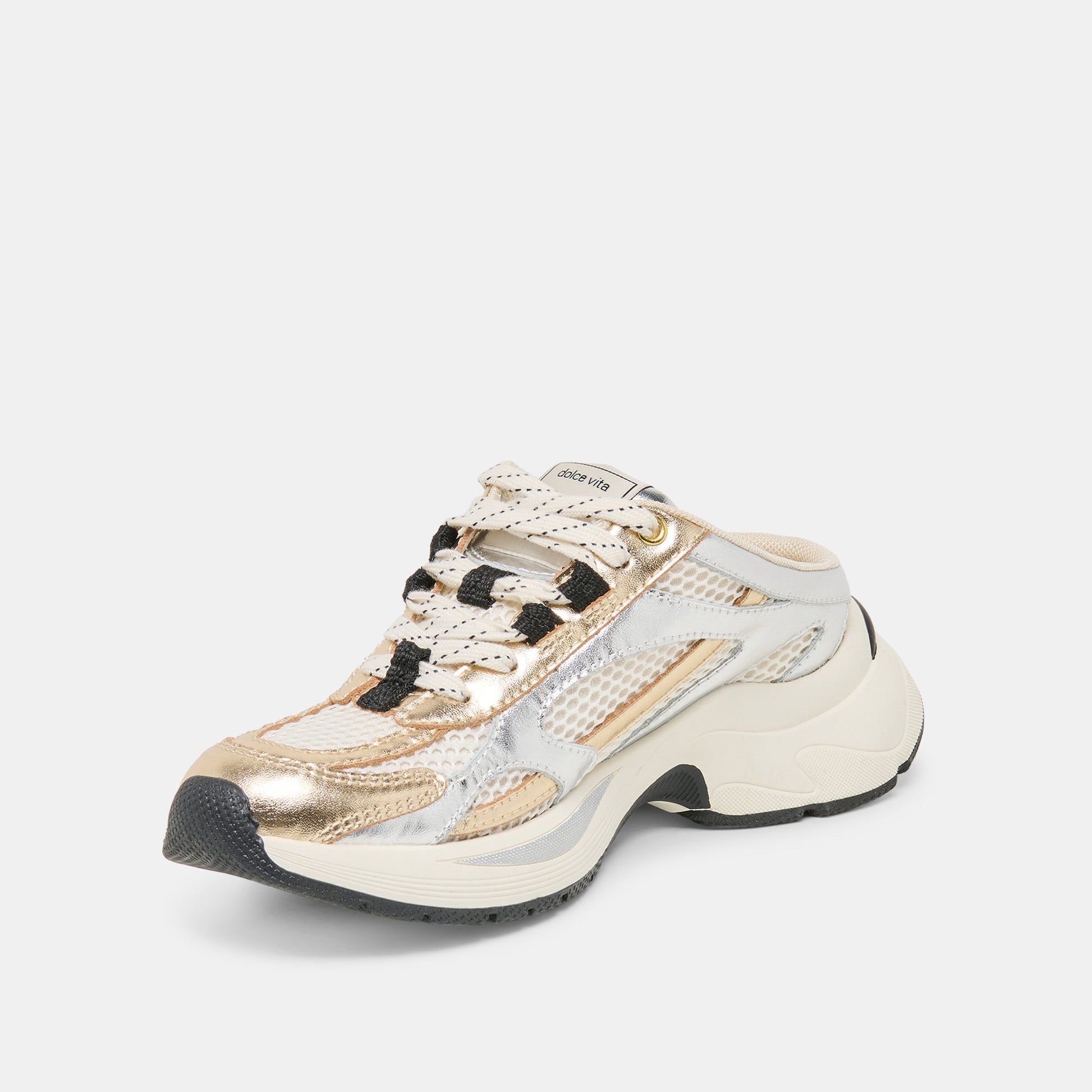 SWAYZY Metallic Multi Leather Platform Slip-on Sneakers Dolce Vita New