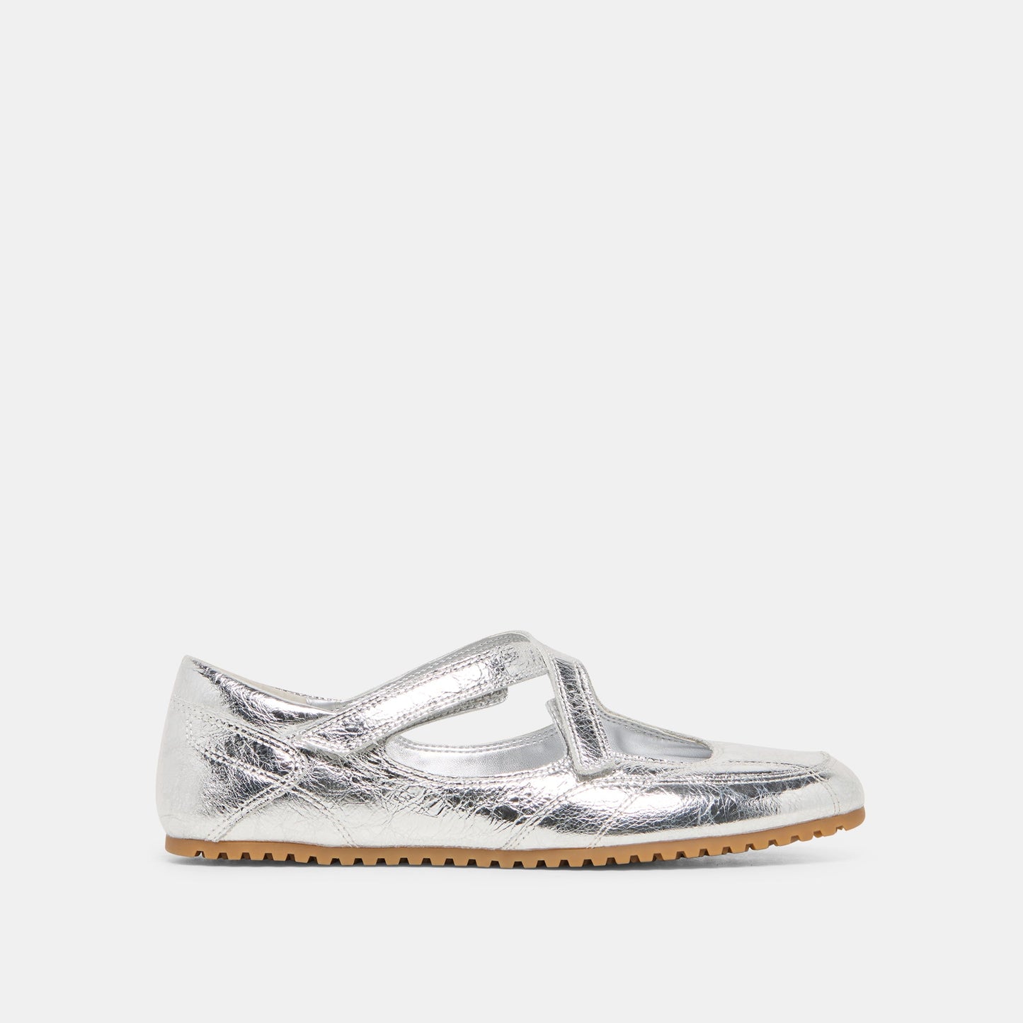 YONO Silver Distressed Leather Ballet Sneaker Flats Dolce Vita Discount