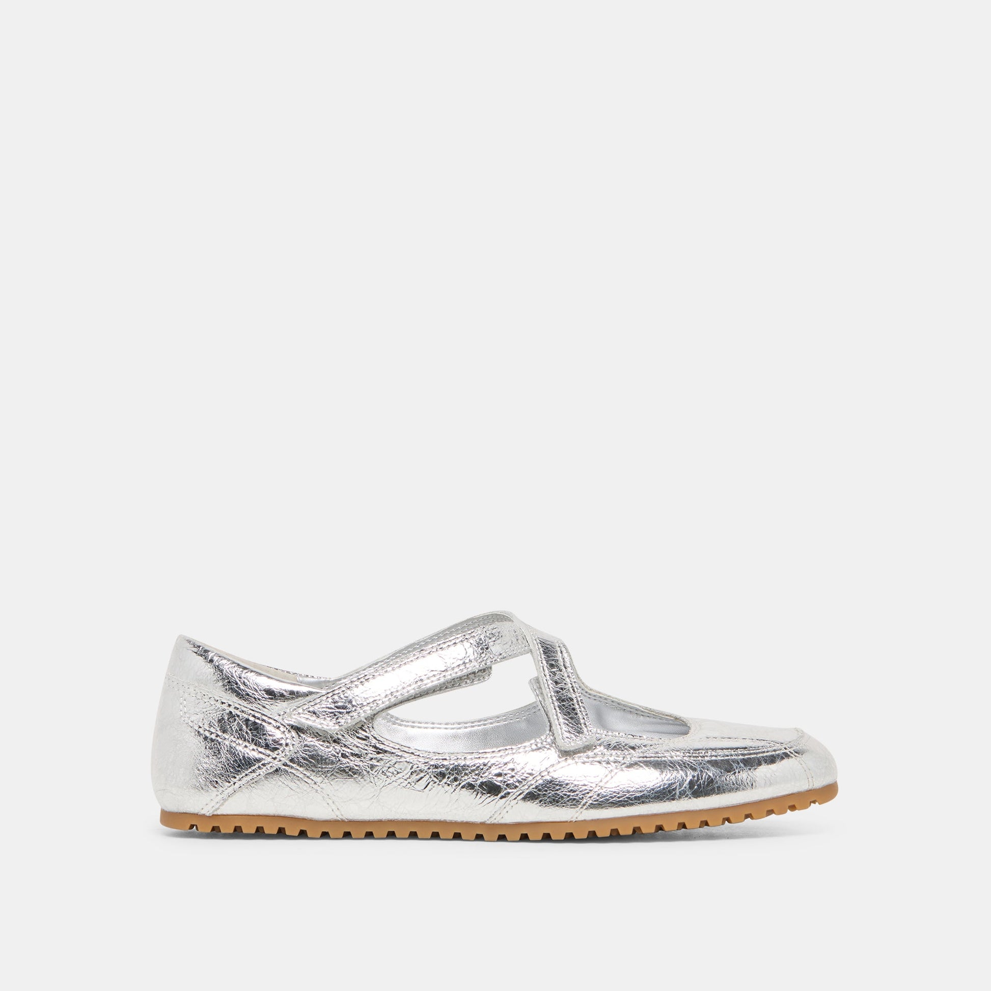 YONO Silver Distressed Leather Ballet Sneaker Flats Dolce Vita Discount