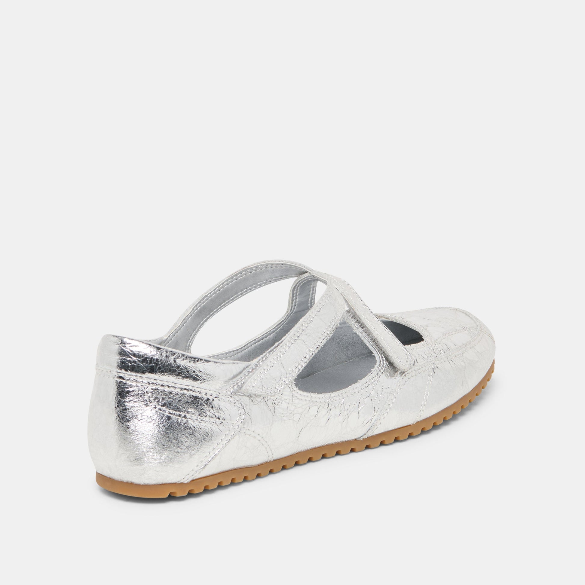 YONO Silver Distressed Leather Ballet Sneaker Flats Dolce Vita Discount