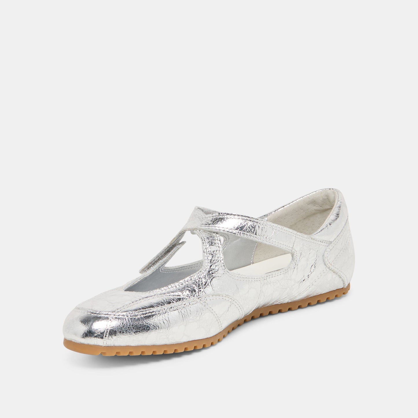 YONO Silver Distressed Leather Ballet Sneaker Flats Dolce Vita Discount