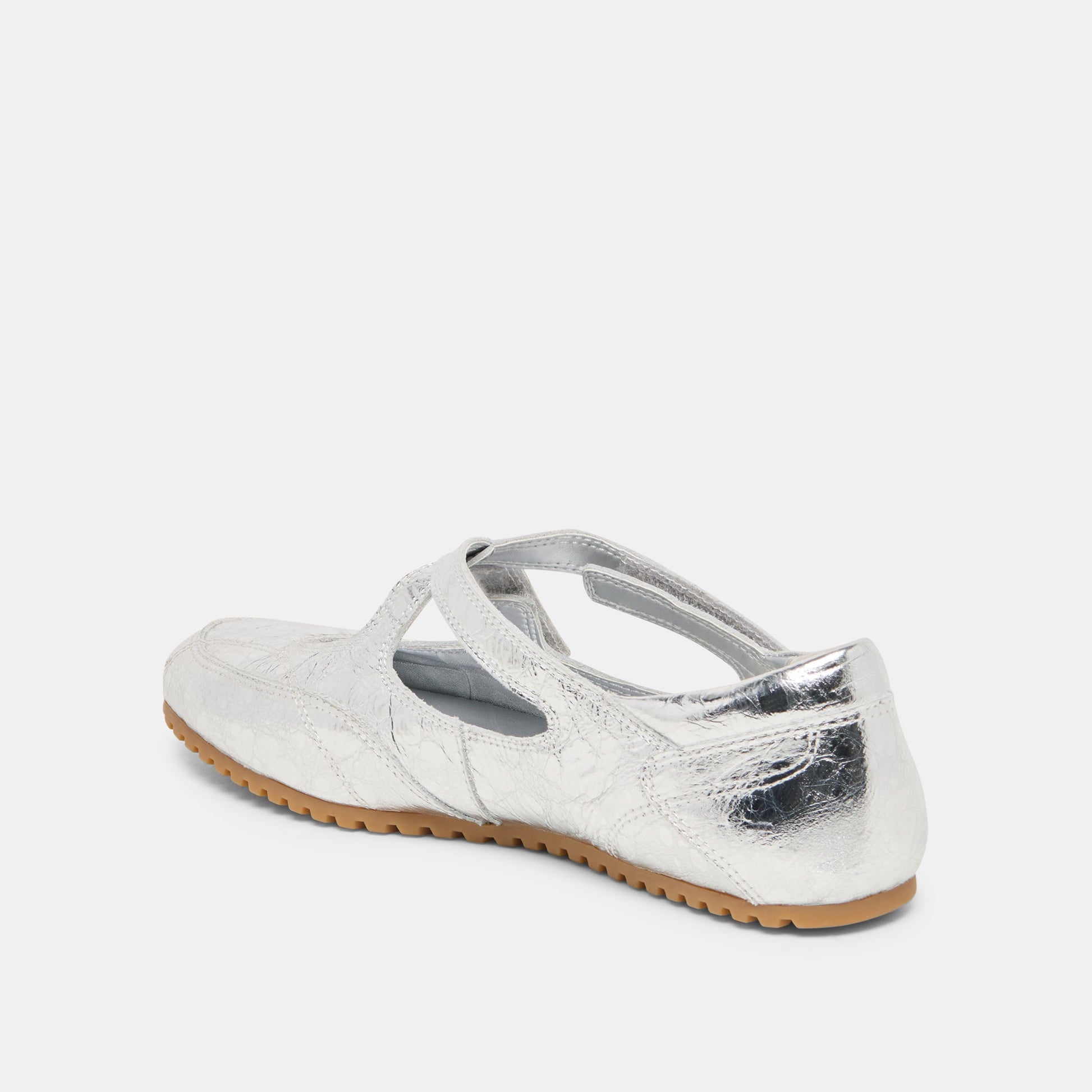YONO Silver Distressed Leather Ballet Sneaker Flats Dolce Vita Discount