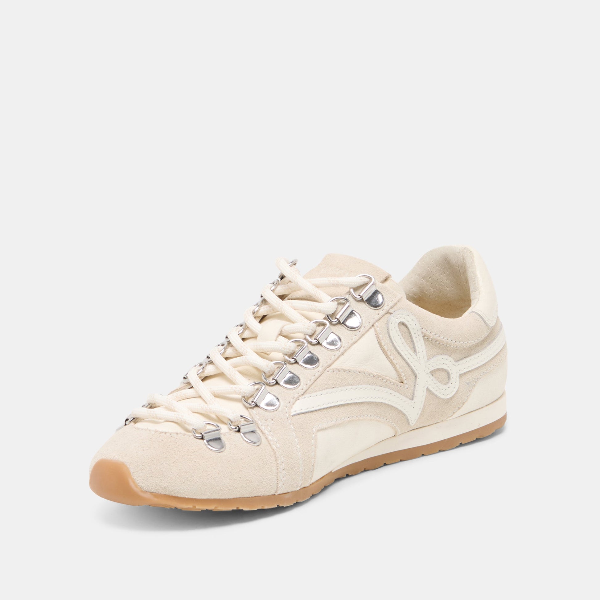 DEACON Ivory Suede Lace-Up Sneakers Dolce Vita Sale
