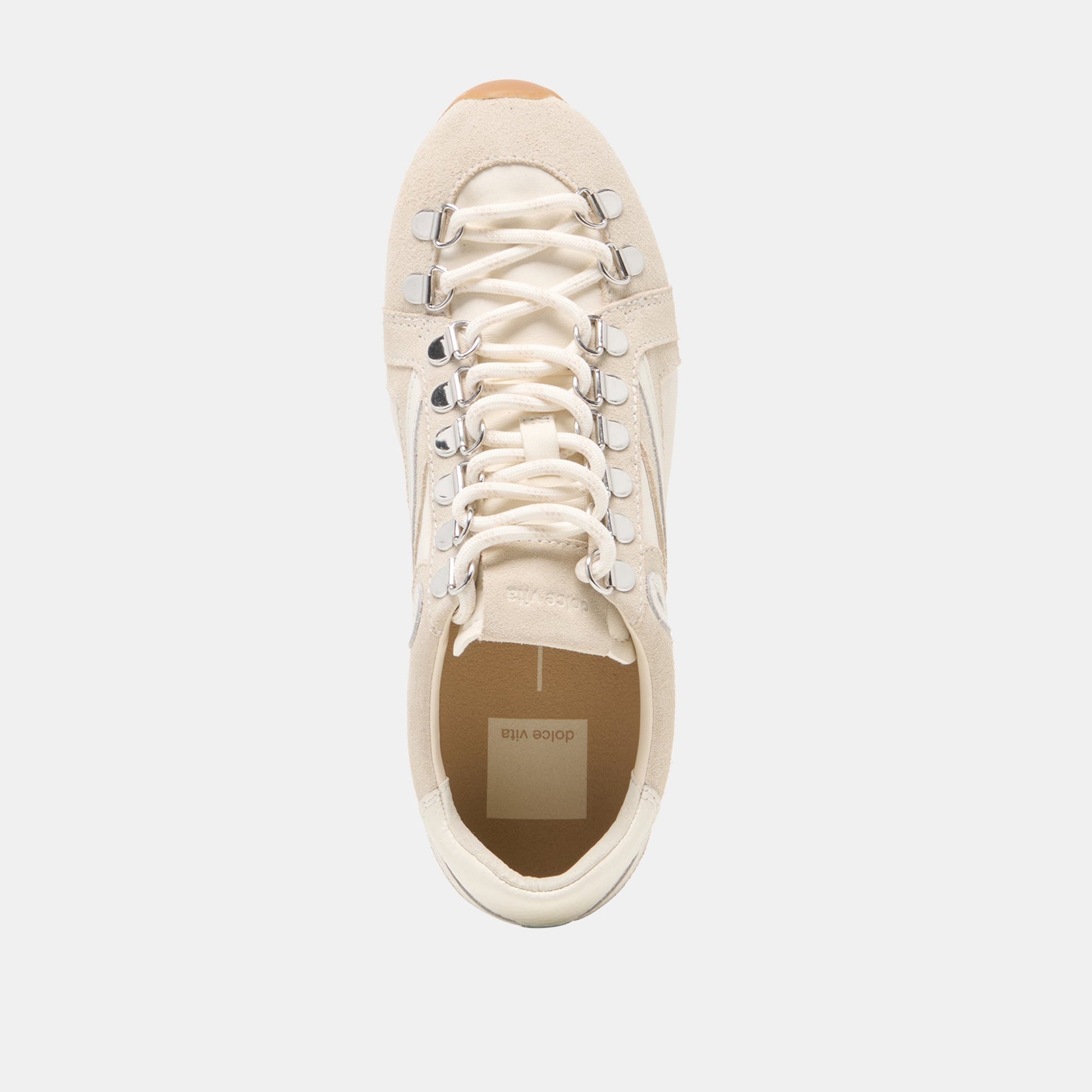 DEACON Ivory Suede Lace-Up Sneakers Dolce Vita Sale