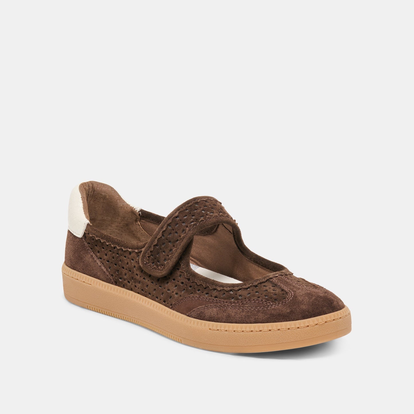 NANET Dk Brown Perforated Suede Mary-Jane Ballet Sneakers Dolce Vita Outlet
