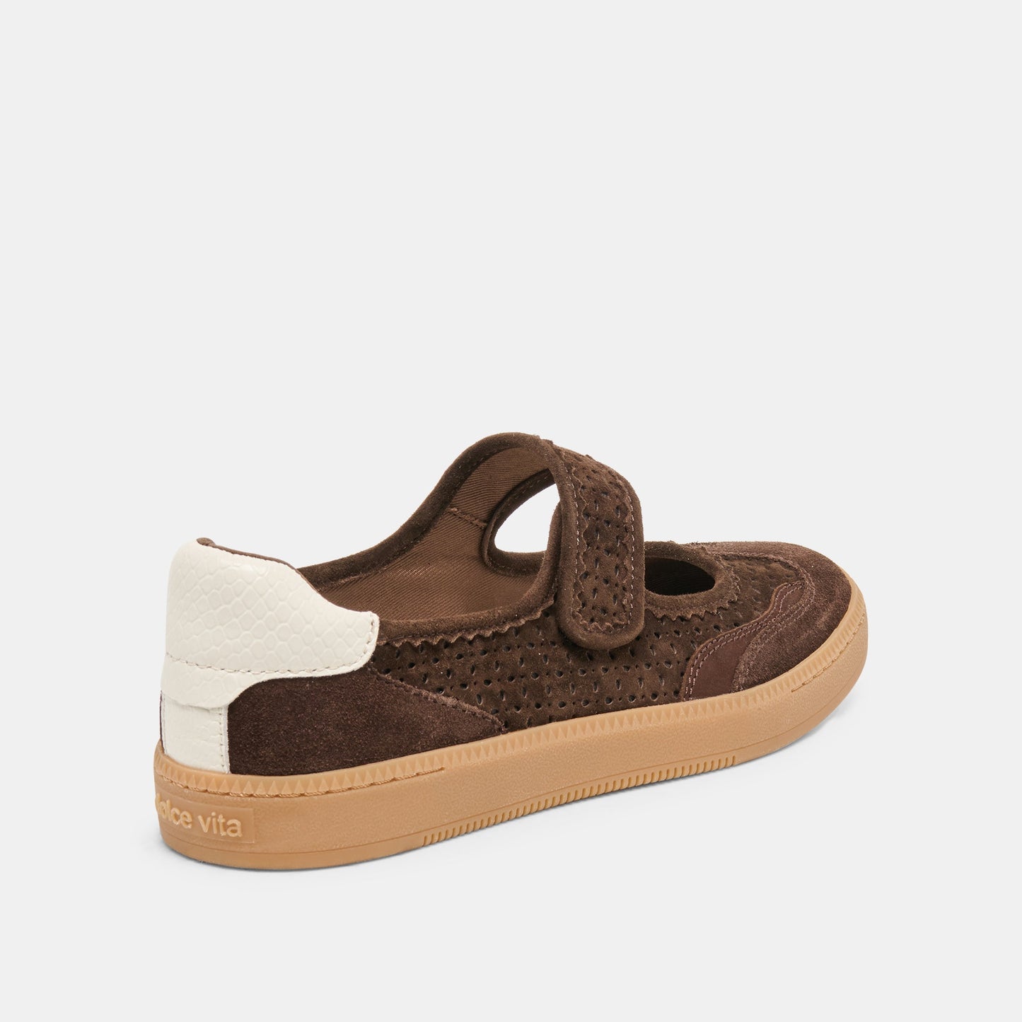 NANET Dk Brown Perforated Suede Mary-Jane Ballet Sneakers Dolce Vita Outlet