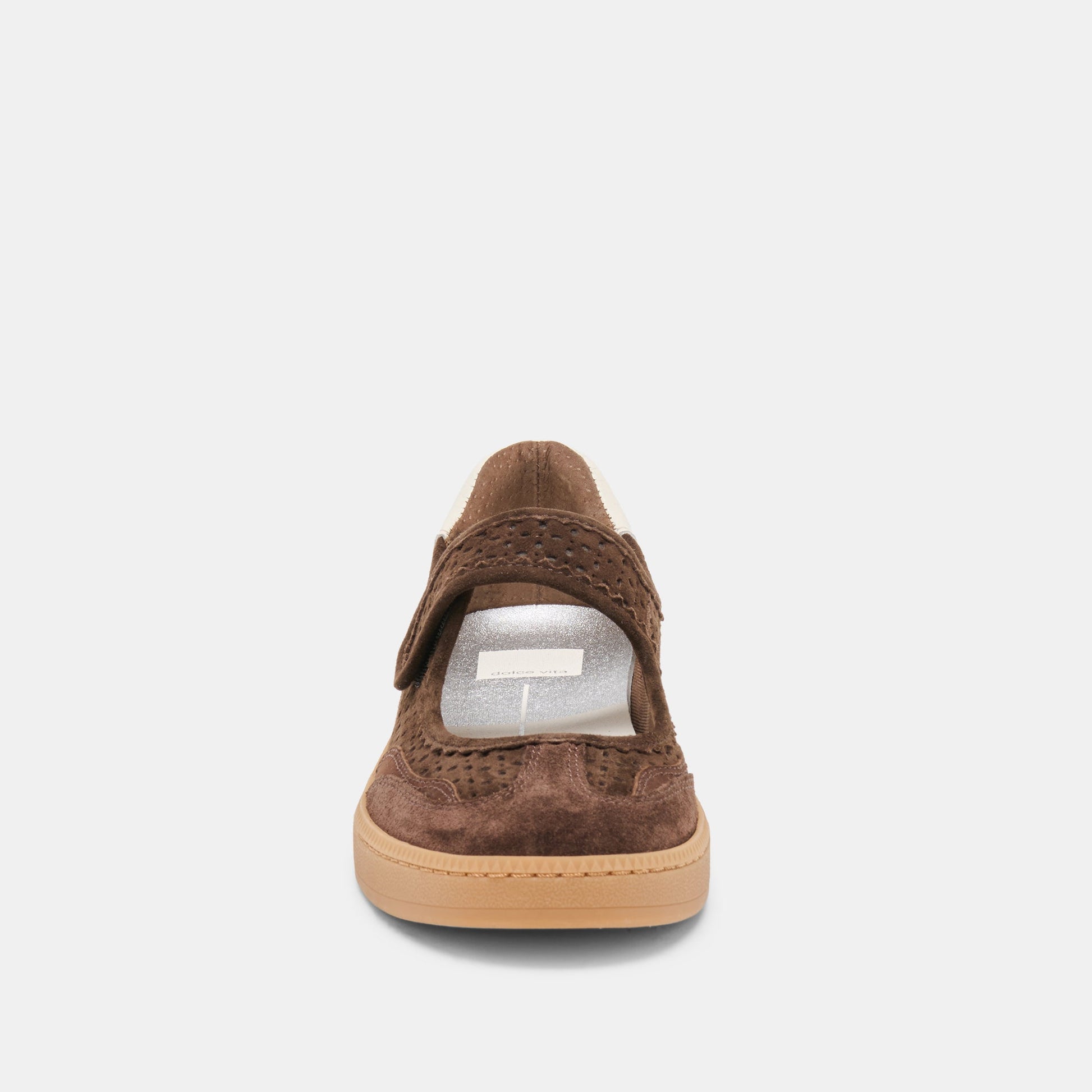 NANET Dk Brown Perforated Suede Mary-Jane Ballet Sneakers Dolce Vita Outlet