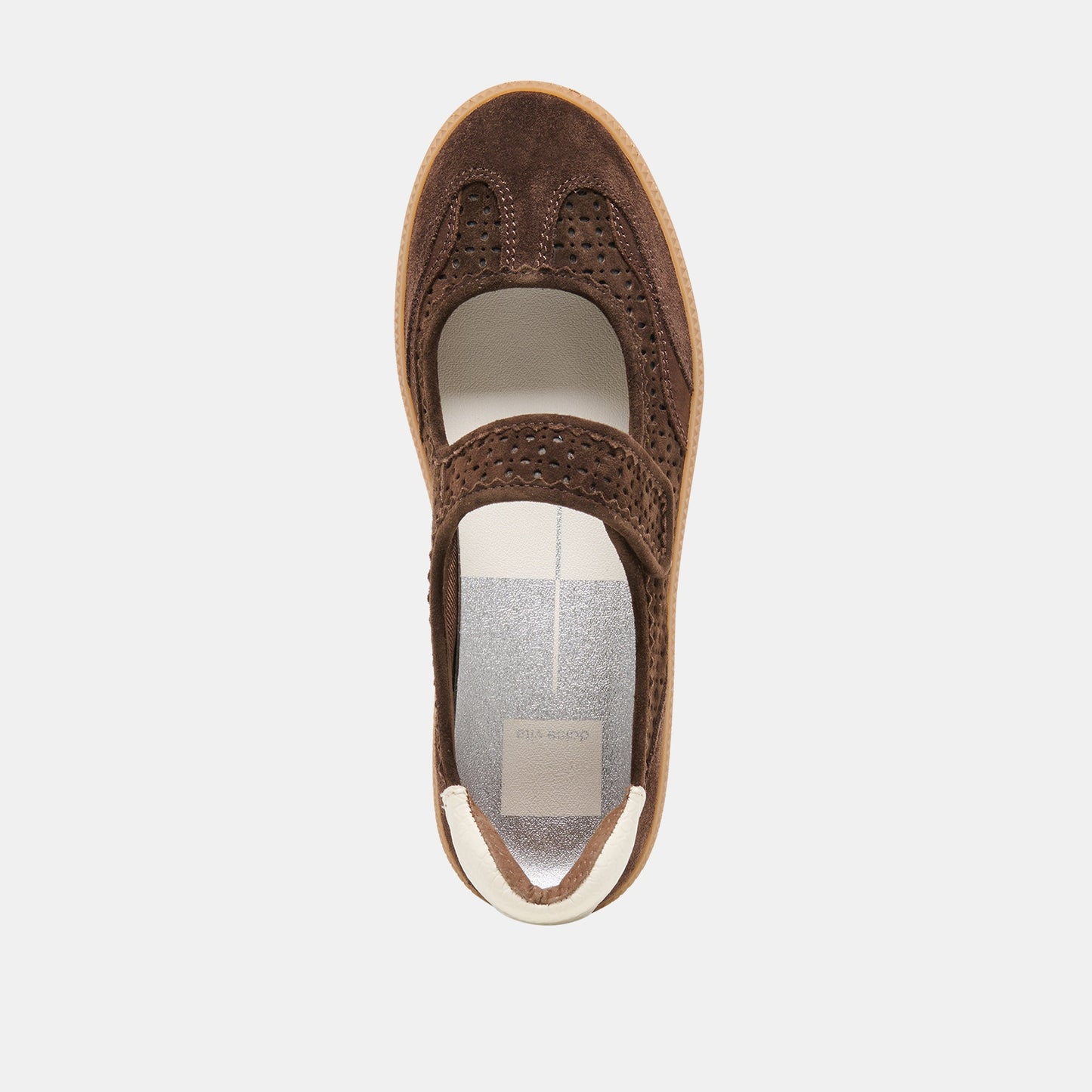NANET Dk Brown Perforated Suede Mary-Jane Ballet Sneakers Dolce Vita Outlet