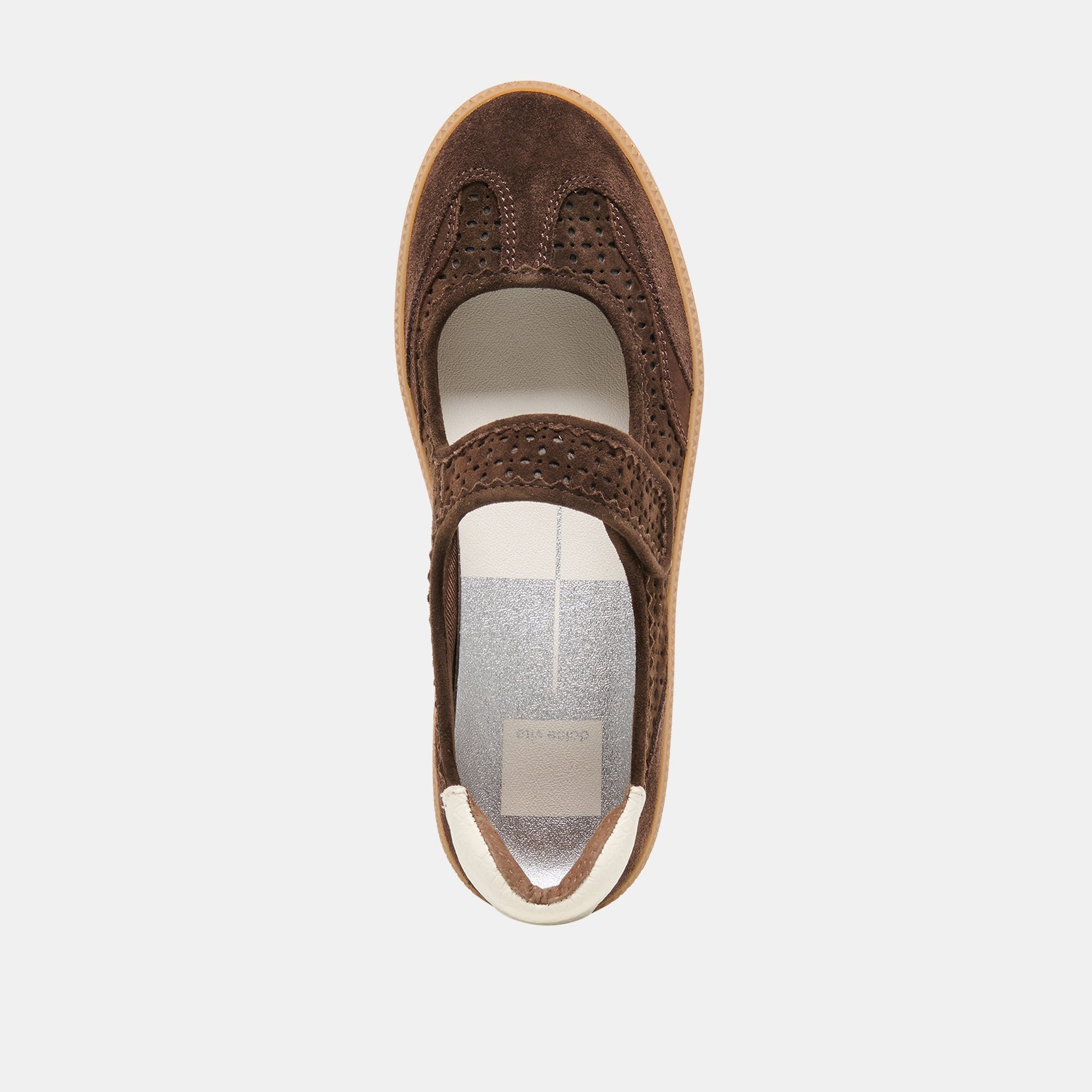 NANET Dk Brown Perforated Suede Mary-Jane Ballet Sneakers Dolce Vita Outlet