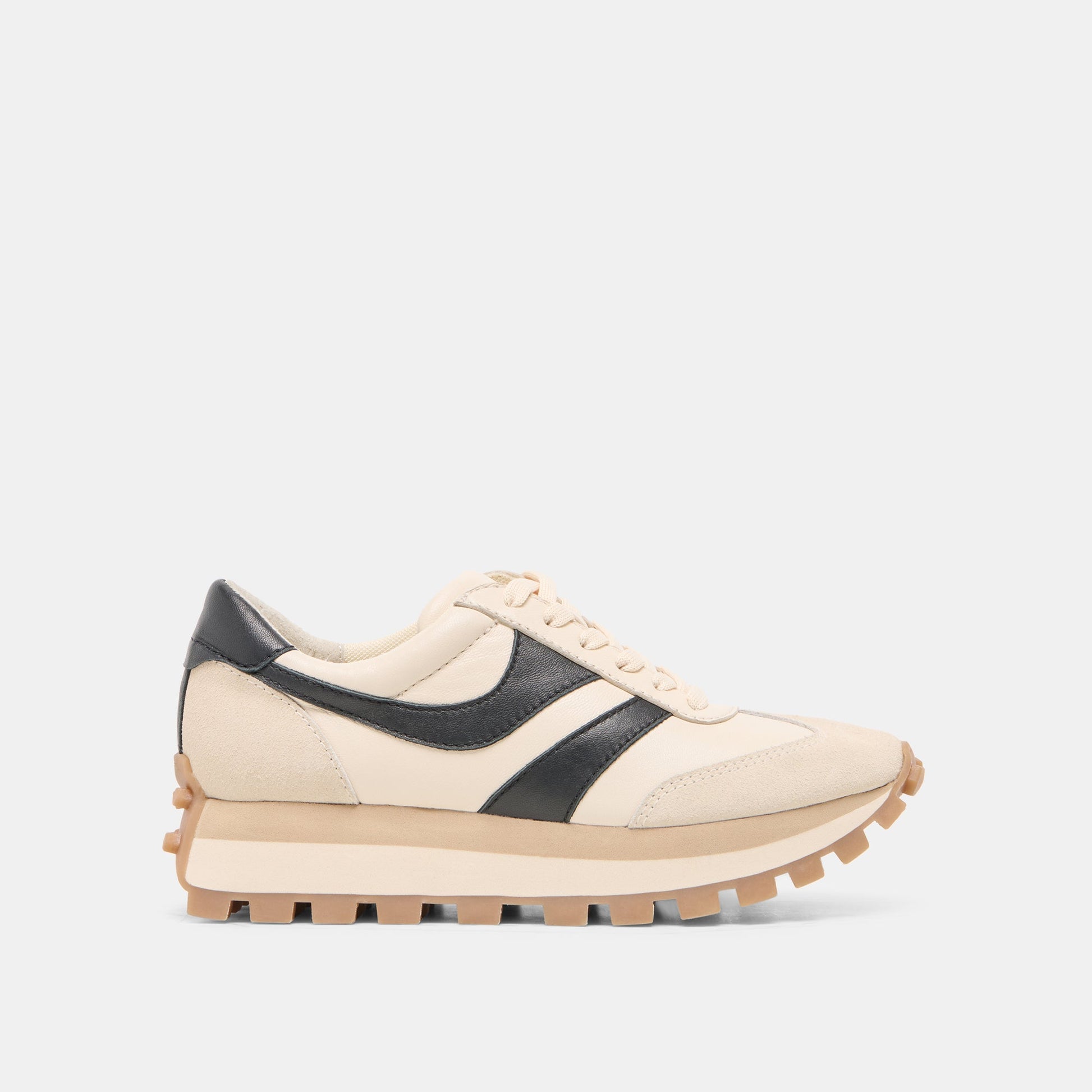 TRESA White Black Leather Platform Sneakers Dolce Vita On sale