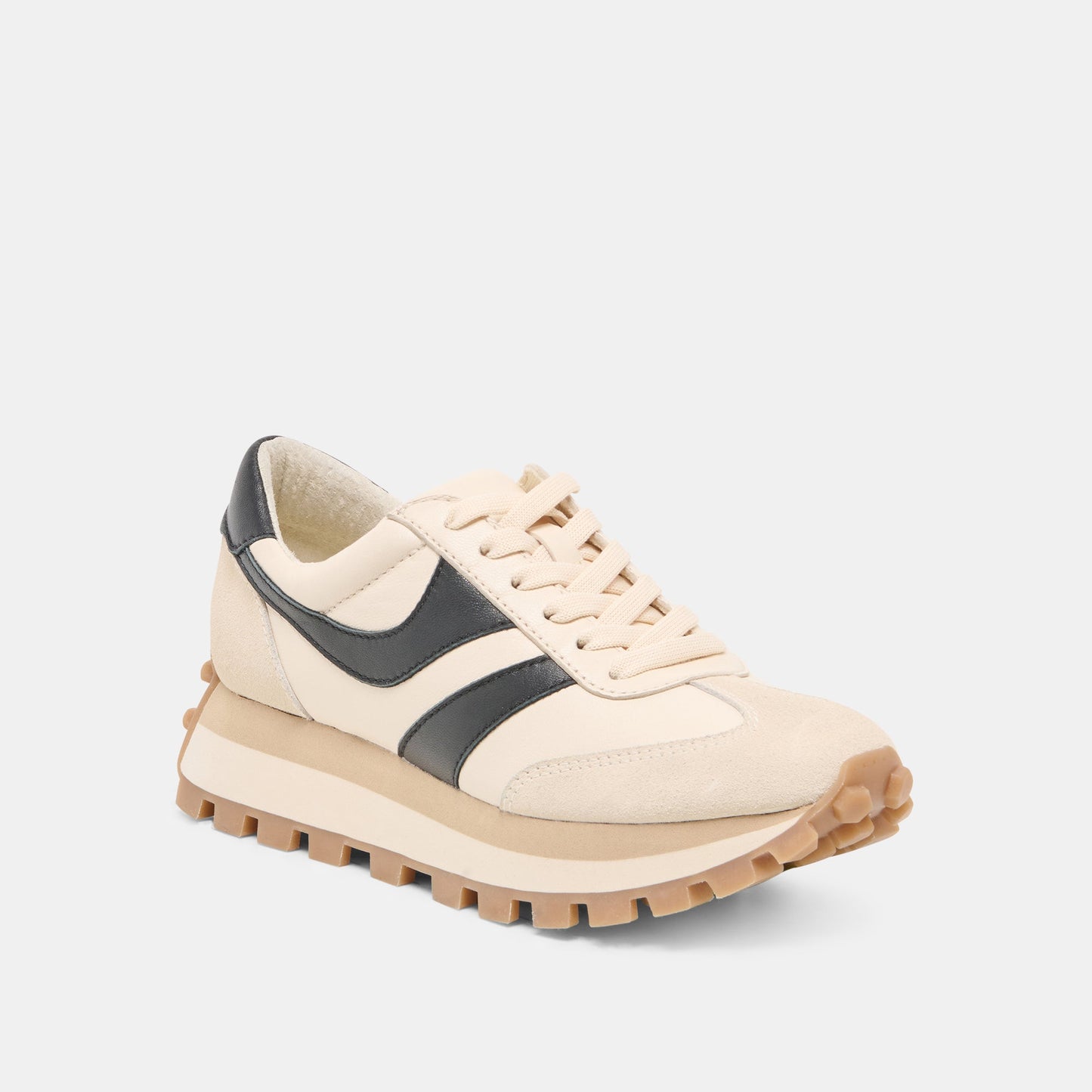 TRESA White Black Leather Platform Sneakers Dolce Vita On sale