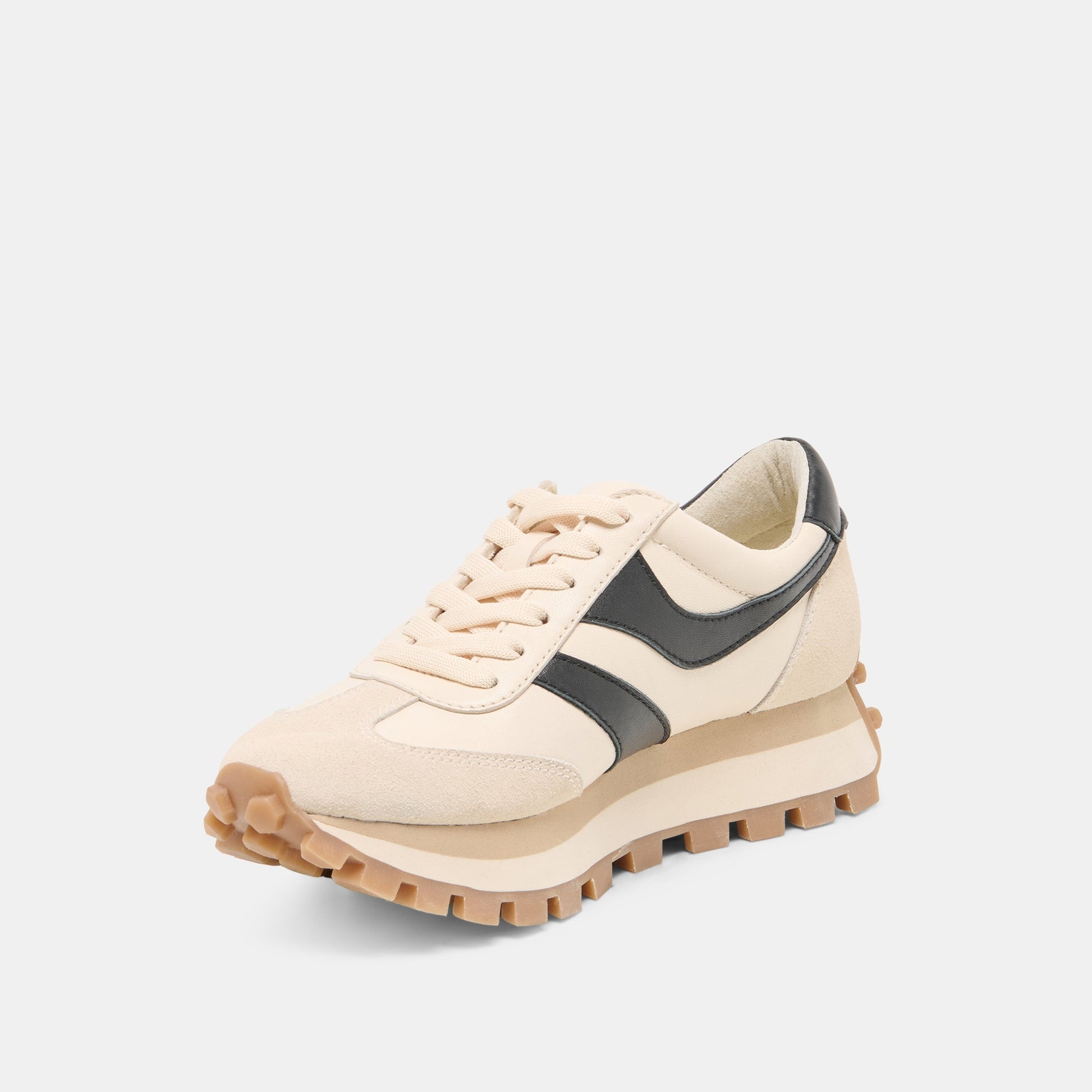 TRESA White Black Leather Platform Sneakers Dolce Vita On sale