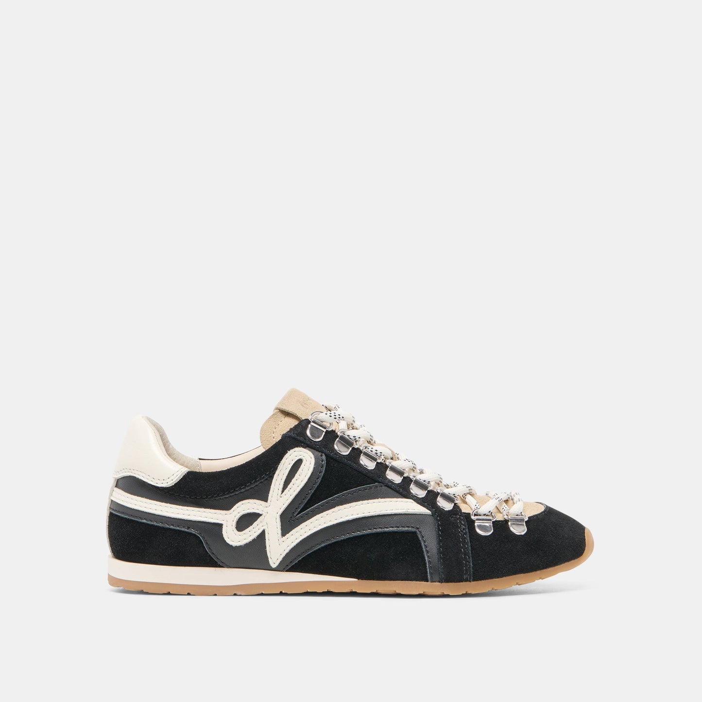 DEACON Black White Suede Lace-Up Sneakers Dolce Vita For sale