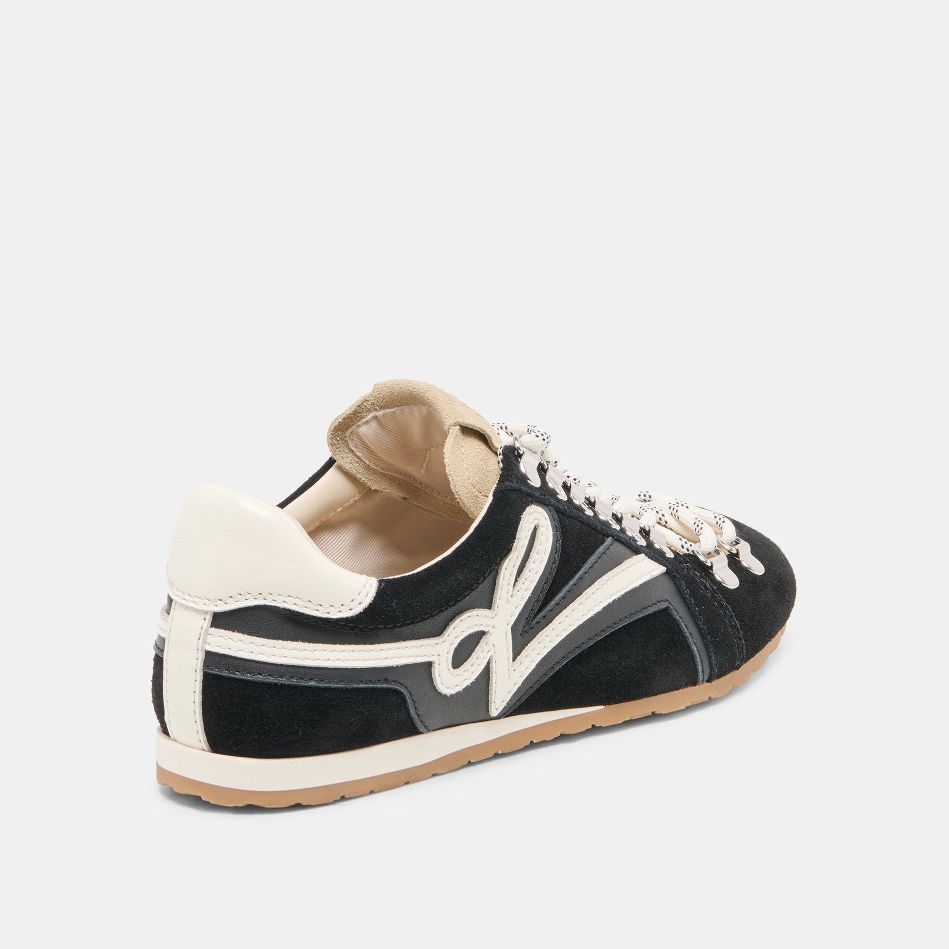 DEACON Black White Suede Lace-Up Sneakers Dolce Vita For sale