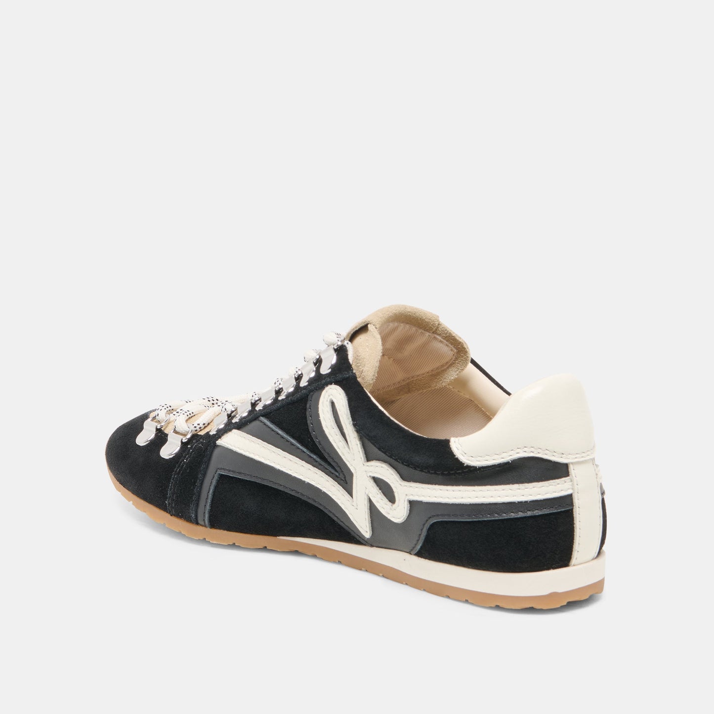DEACON Black White Suede Lace-Up Sneakers Dolce Vita For sale
