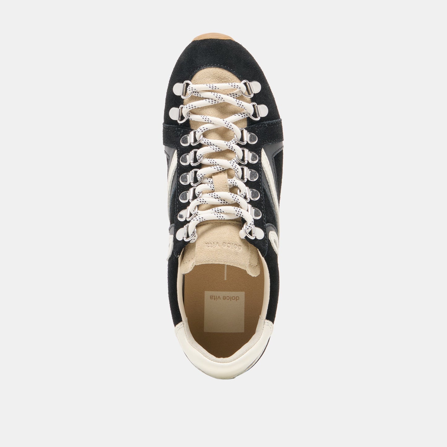 DEACON Black White Suede Lace-Up Sneakers Dolce Vita For sale