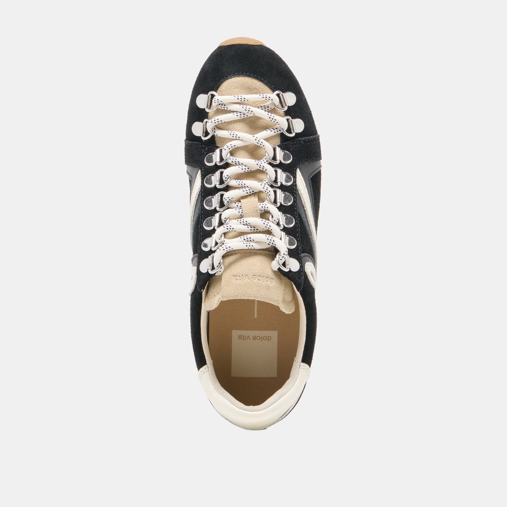 DEACON Black White Suede Lace-Up Sneakers Dolce Vita For sale