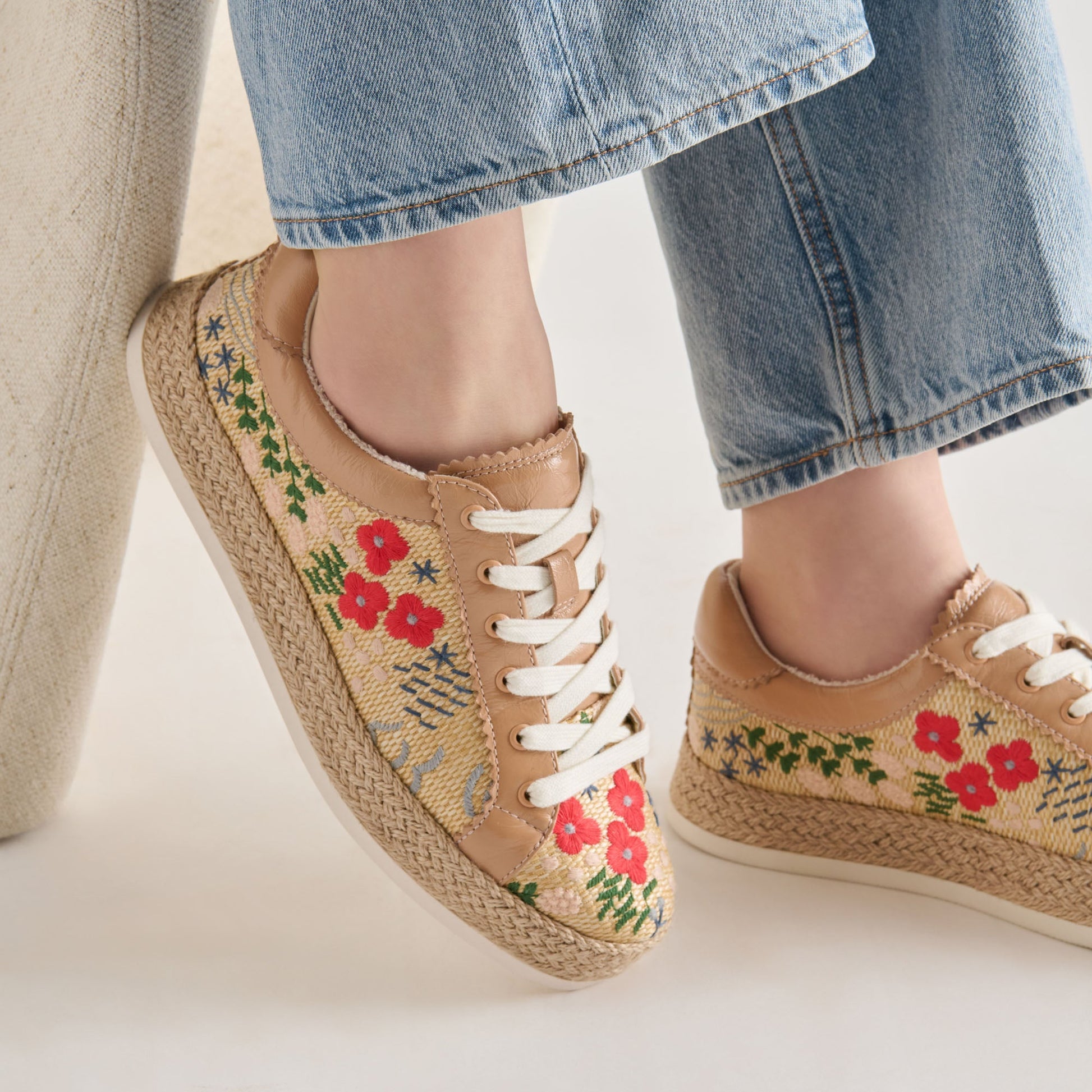 Azalia Sand Floral Raffia Heels Dolce Vita Online