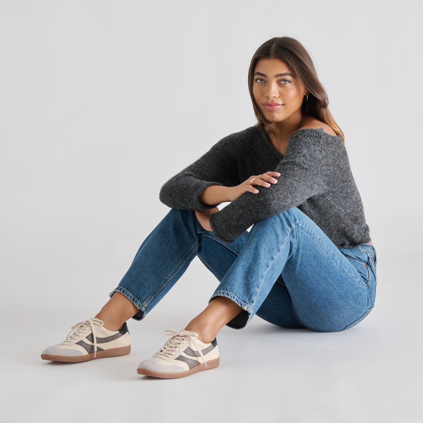 Merit White Grey Leather Sneakers Dolce Vita Outlet