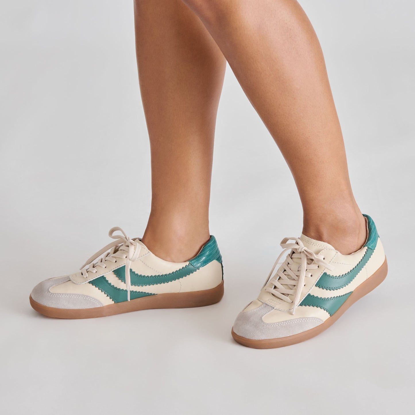 Merit White Green Leather Sneakers Dolce Vita For sale