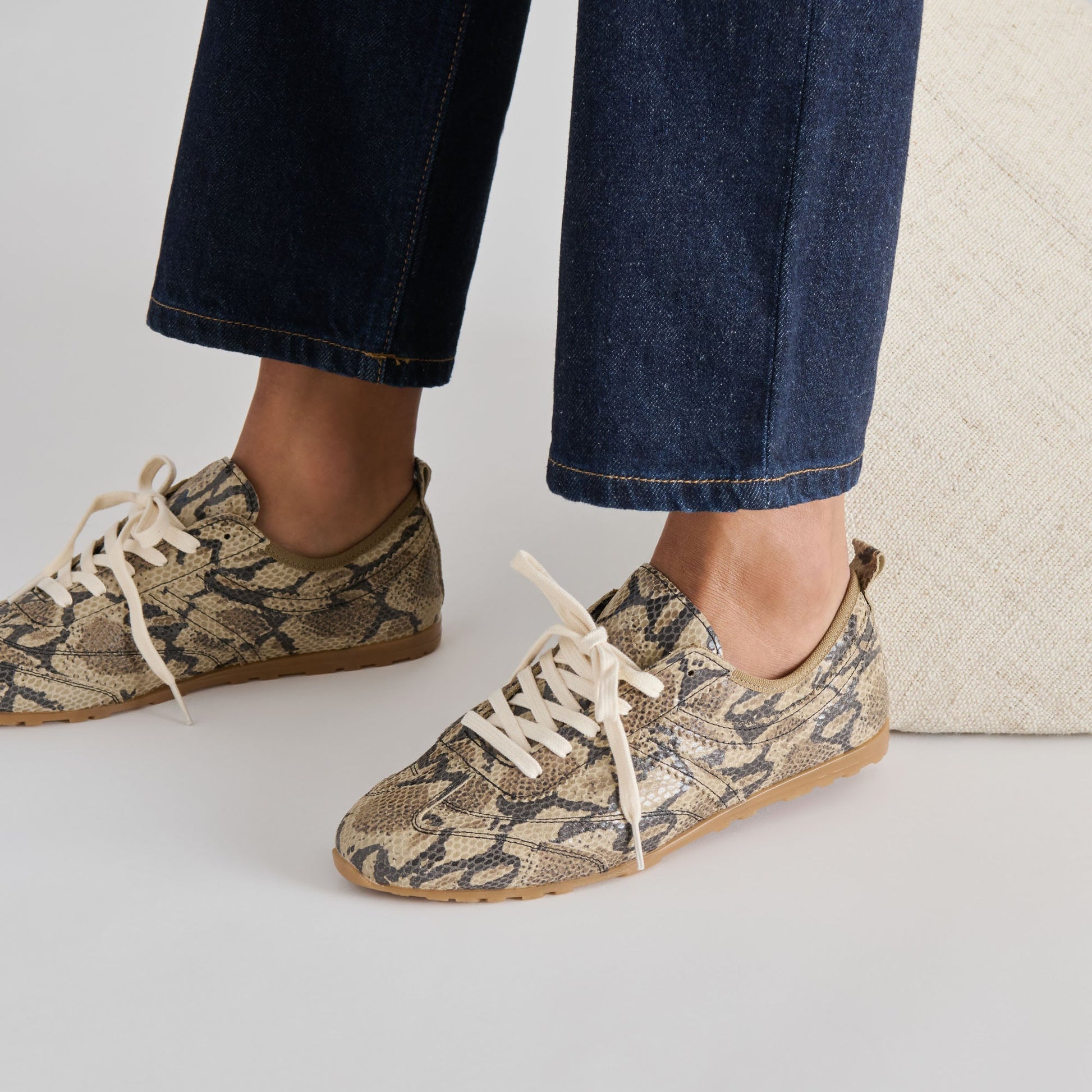 Viper Snake Print Embossed Leather Sneakers Dolce Vita Outlet