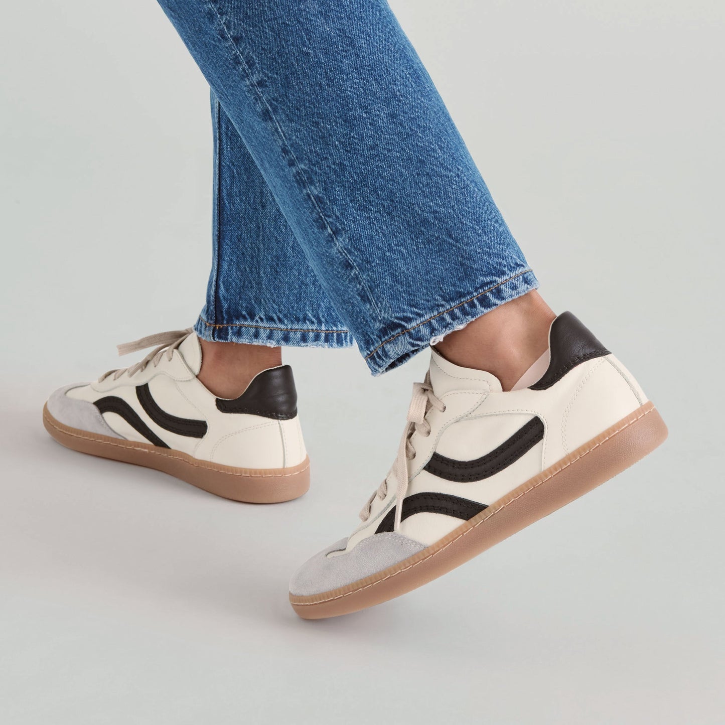 Rebel White Black Leather Sneakers Dolce Vita Outlet