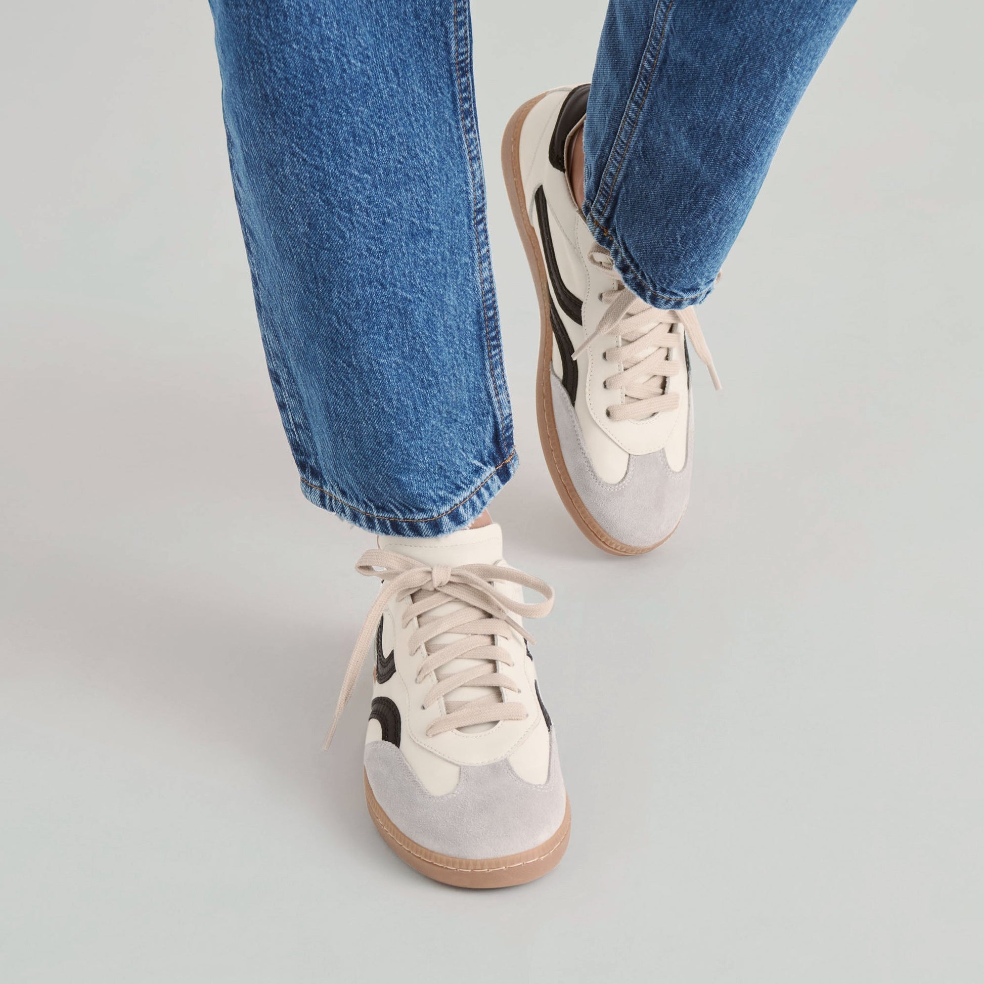 Rebel White Black Leather Sneakers Dolce Vita Outlet