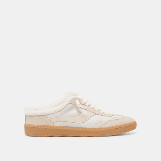 Notice Slide Plush Off White Crackled Leather Sneakers Dolce Vita On sale