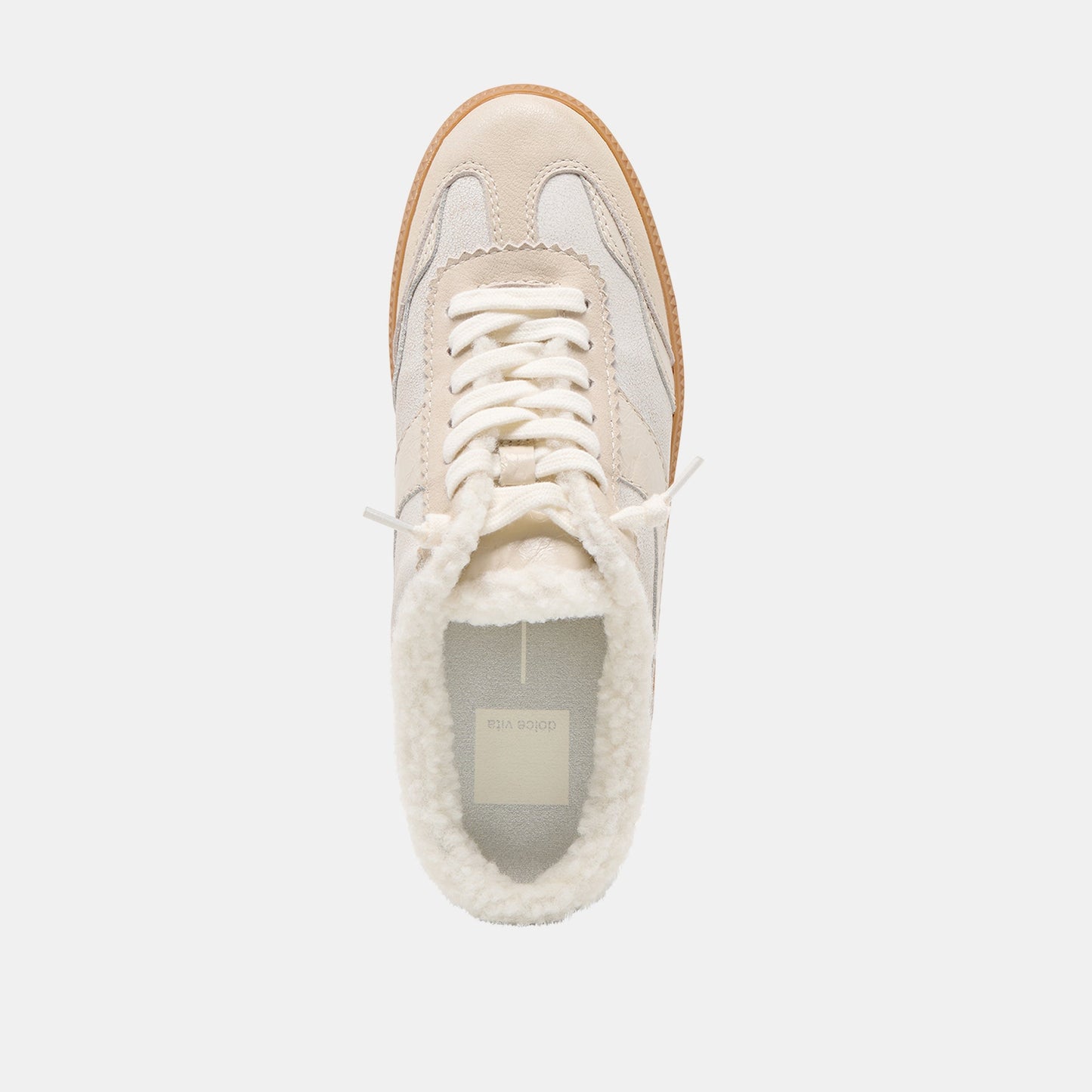 Notice Slide Plush Off White Crackled Leather Sneakers Dolce Vita On sale