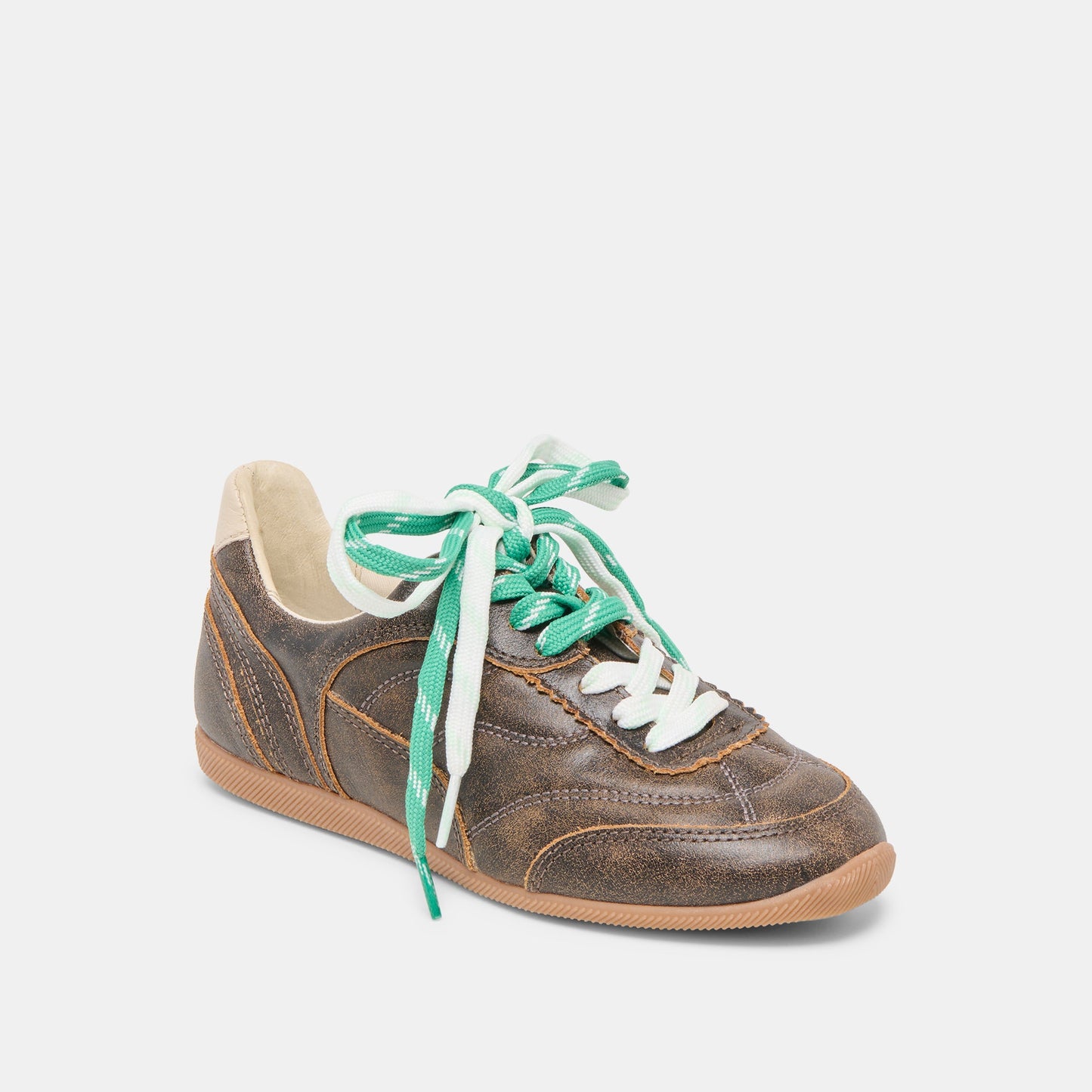 Laini Brown Distressed Leather Sneakers Dolce Vita us