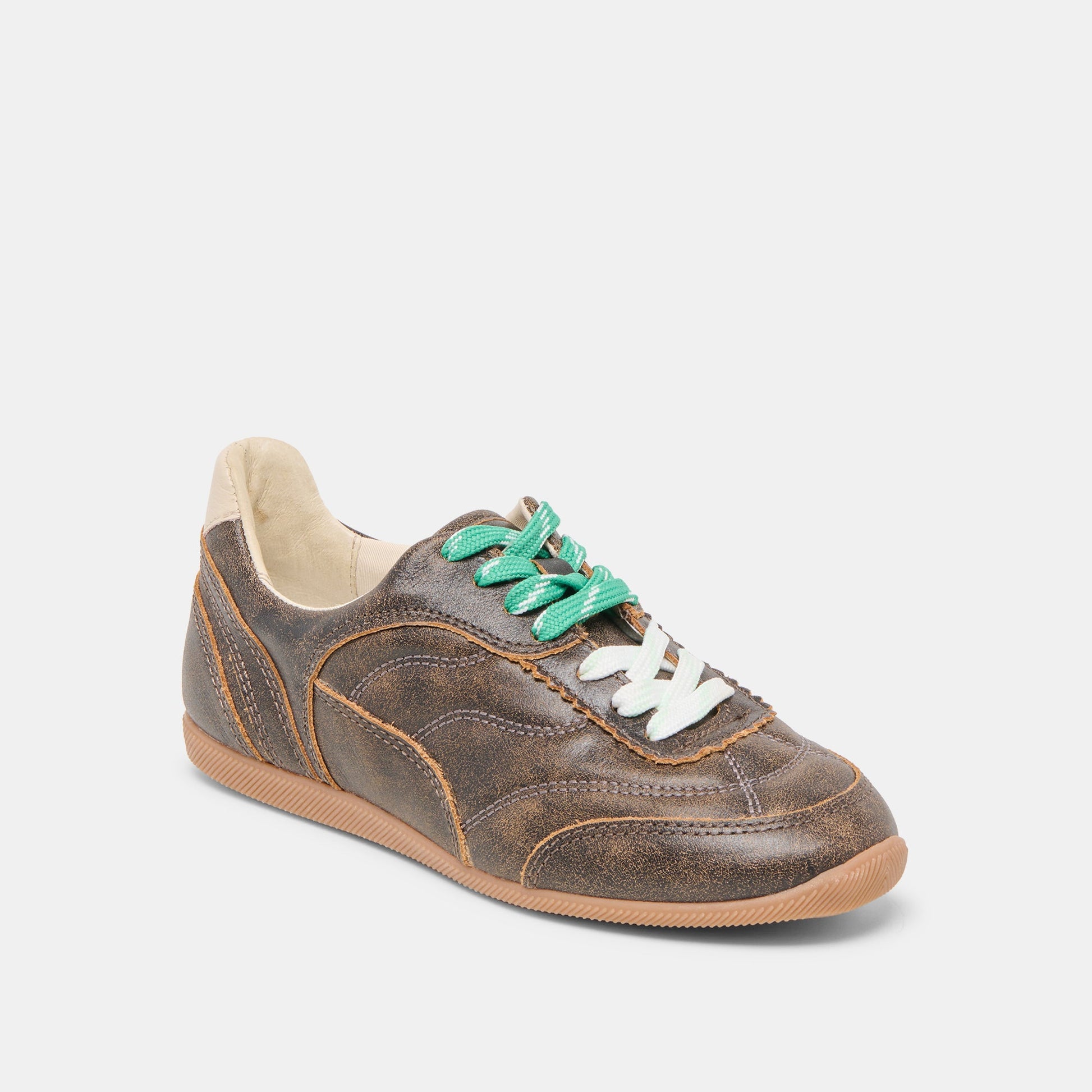 Laini Brown Distressed Leather Sneakers Dolce Vita us