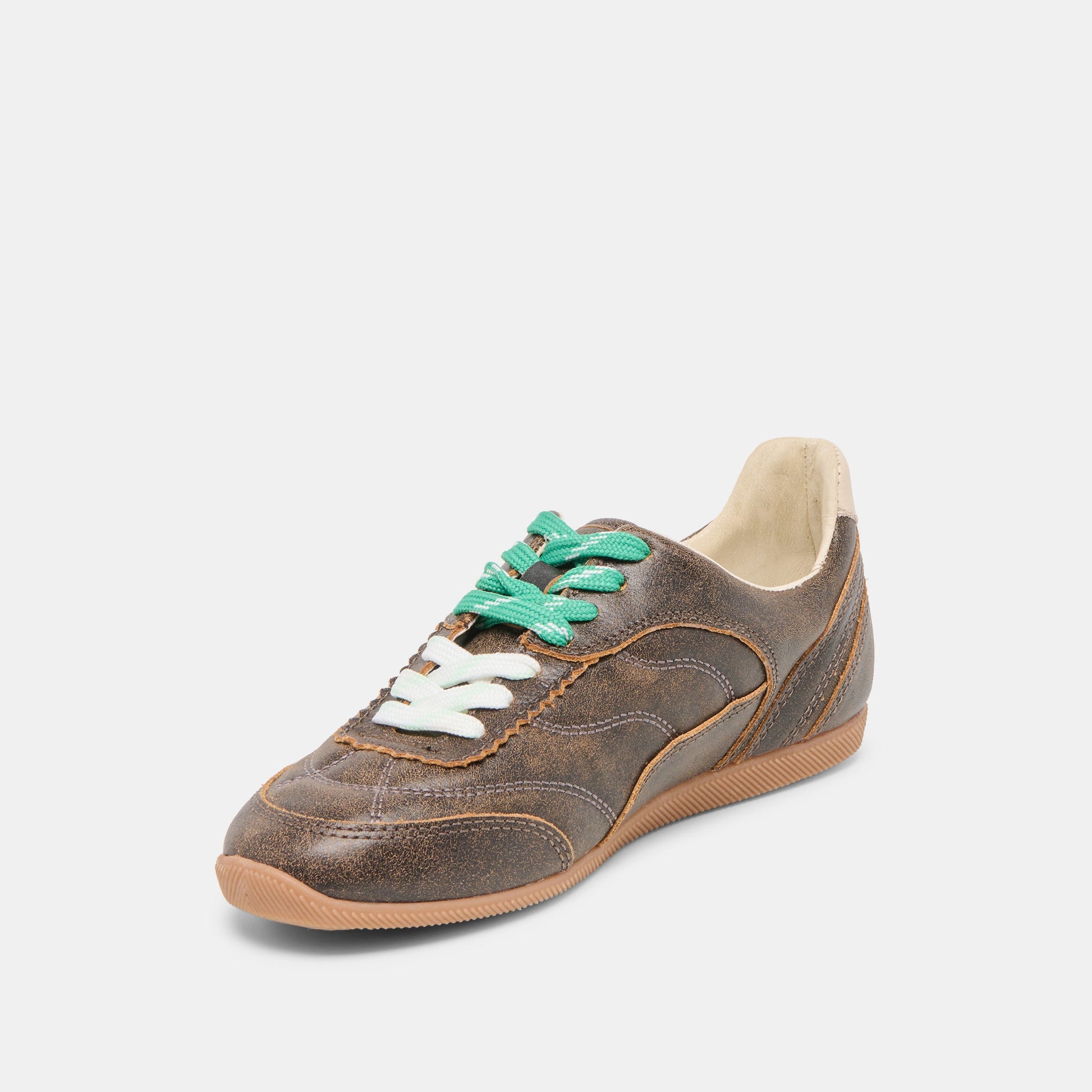Laini Brown Distressed Leather Sneakers Dolce Vita us