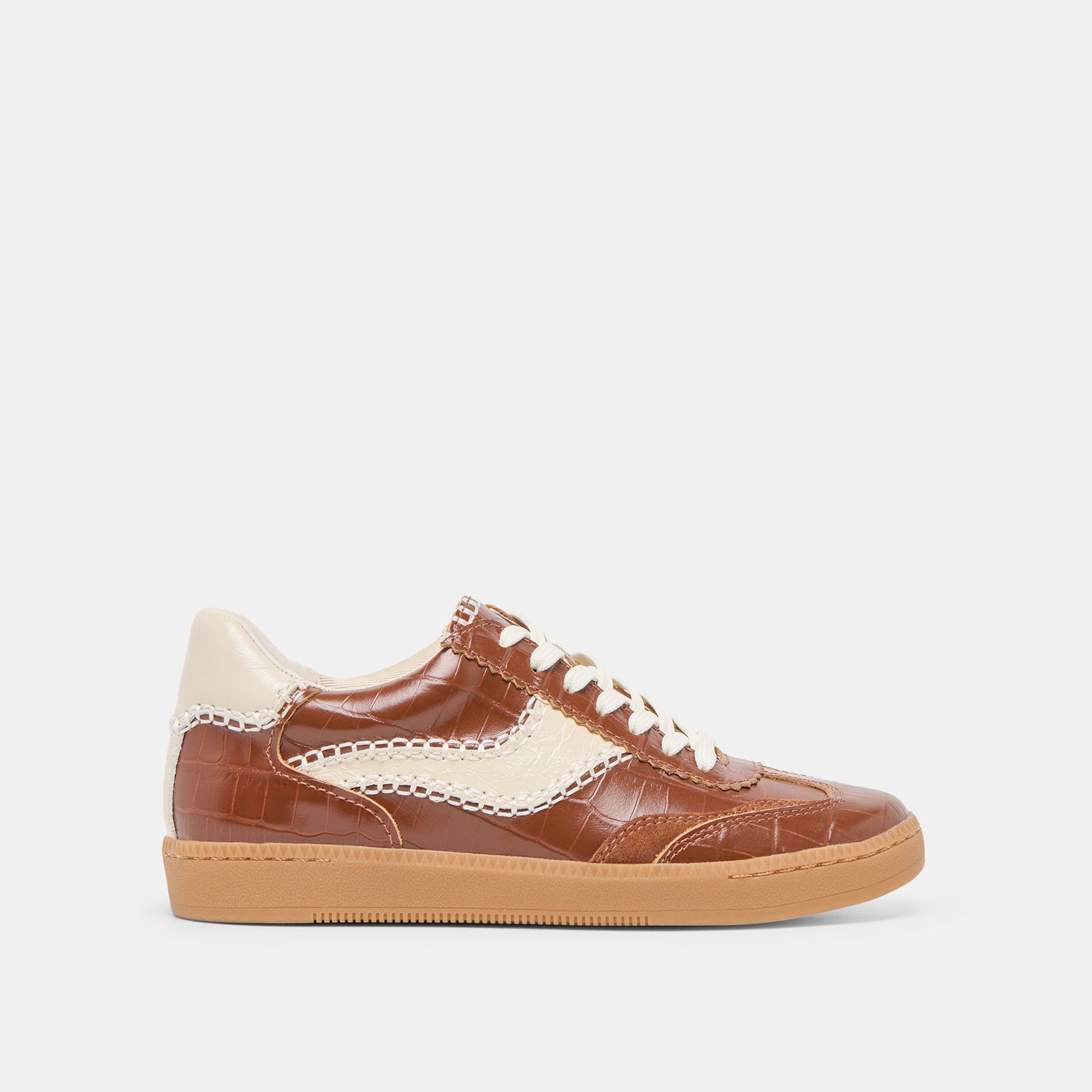 NOTICE STITCH SNEAKERS COGNAC CROCO EMBOSSED LEATHER
 – Dolce Vita Dolce Vita New