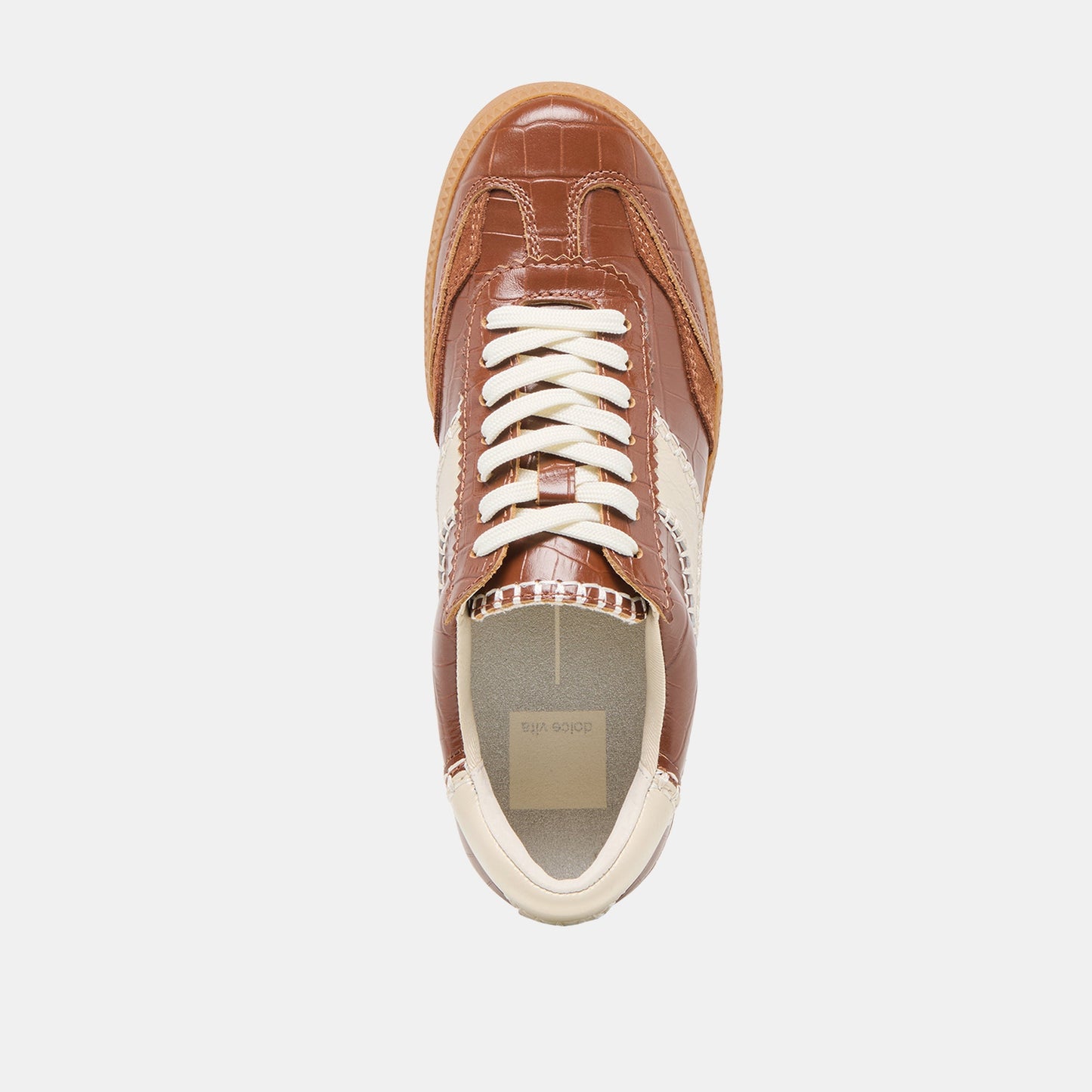 NOTICE STITCH SNEAKERS COGNAC CROCO EMBOSSED LEATHER
 – Dolce Vita Dolce Vita New