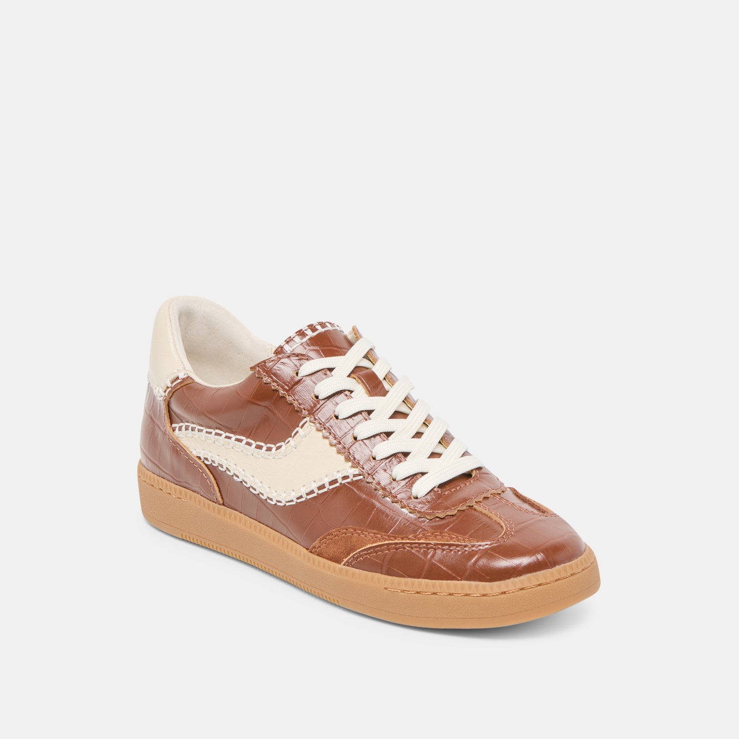 NOTICE STITCH SNEAKERS COGNAC CROCO EMBOSSED LEATHER
 – Dolce Vita Dolce Vita New