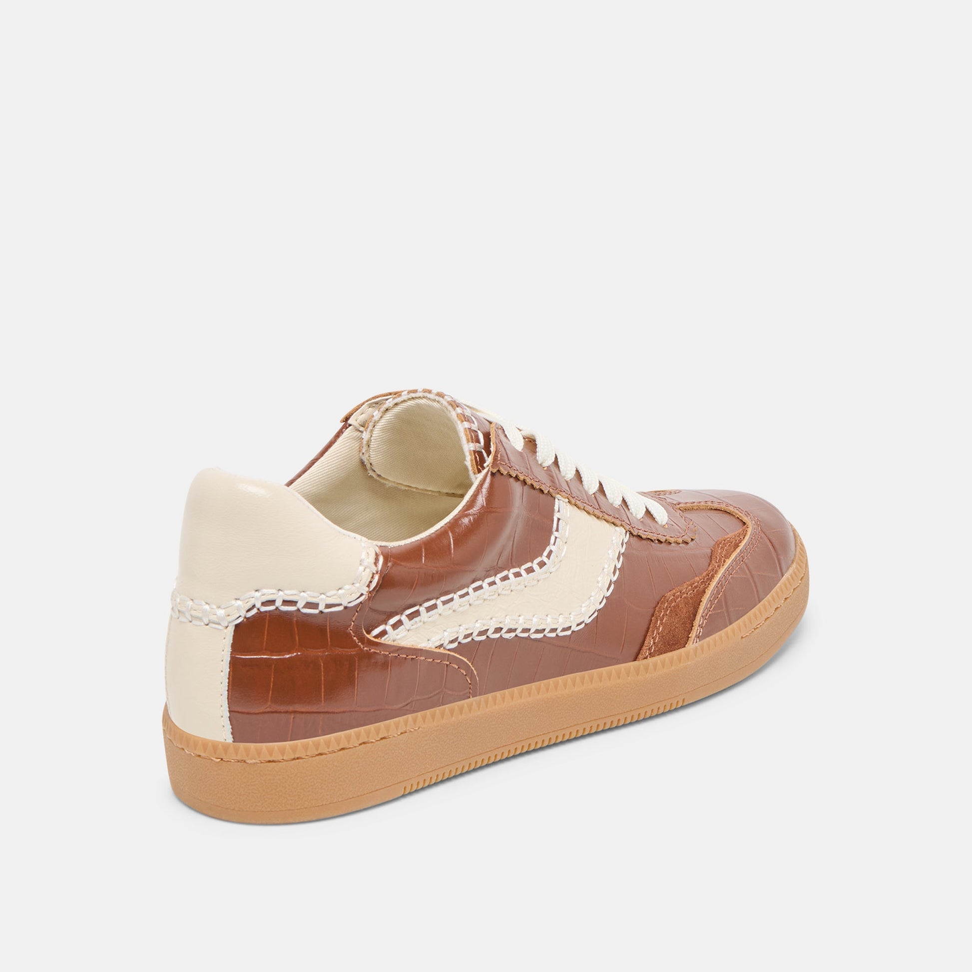 NOTICE STITCH SNEAKERS COGNAC CROCO EMBOSSED LEATHER
 – Dolce Vita Dolce Vita New