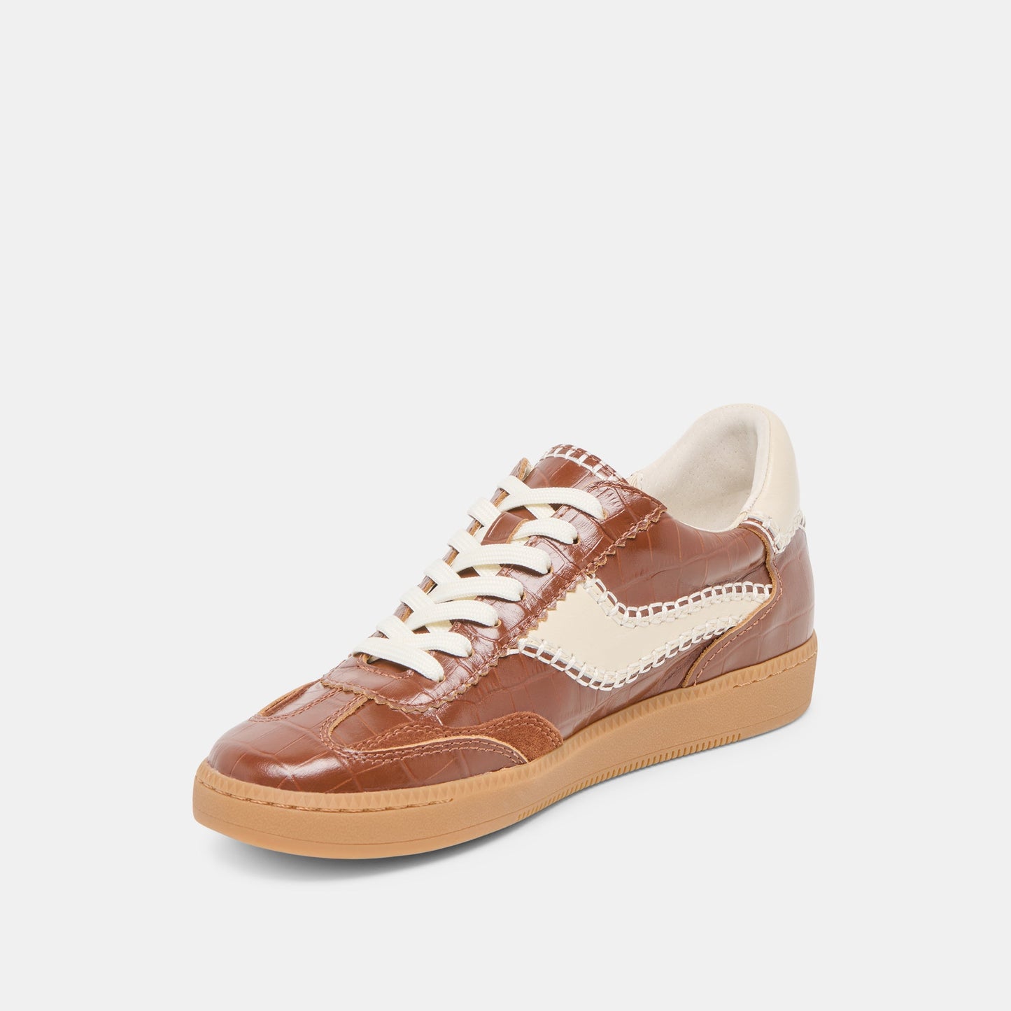 NOTICE STITCH SNEAKERS COGNAC CROCO EMBOSSED LEATHER
 – Dolce Vita Dolce Vita New