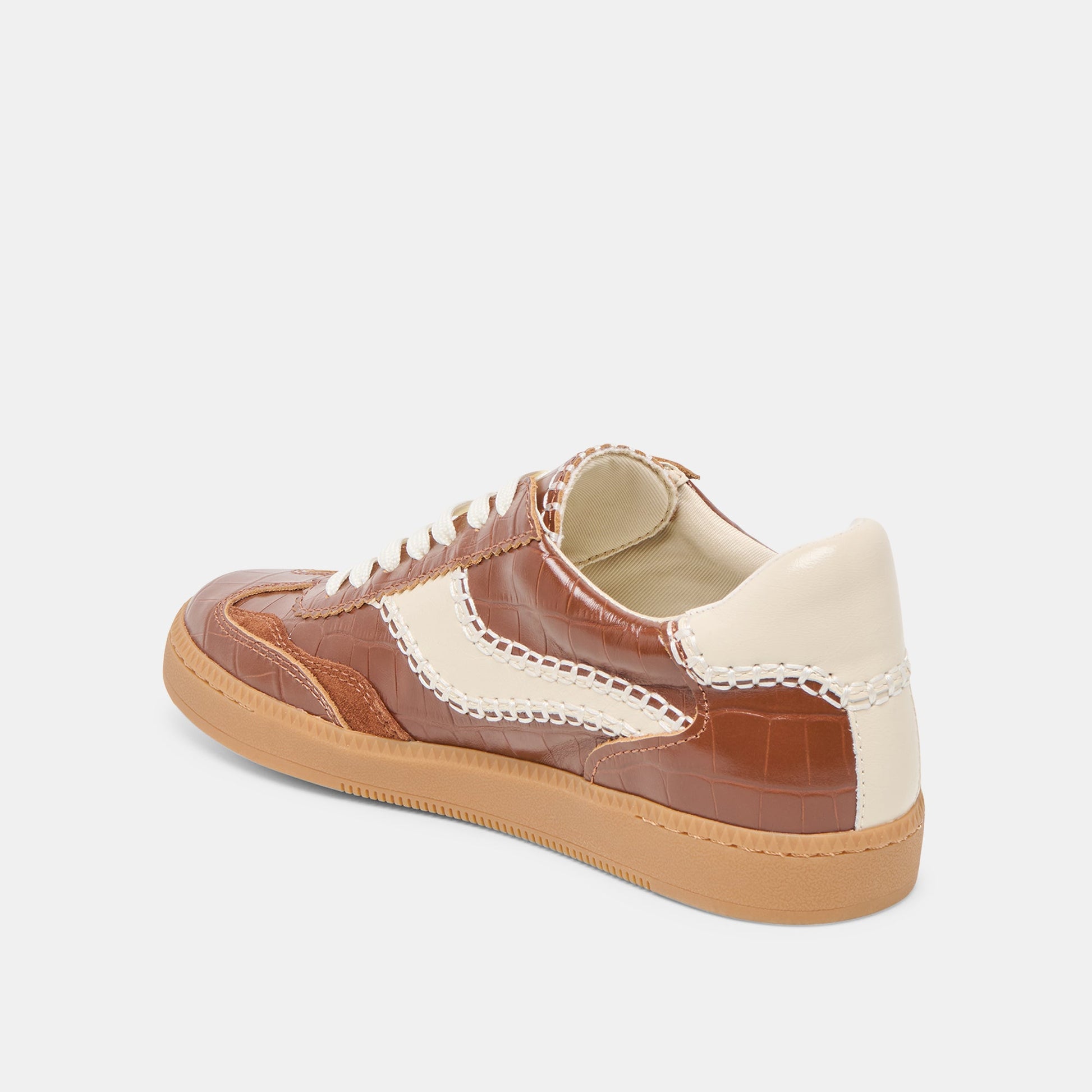 NOTICE STITCH SNEAKERS COGNAC CROCO EMBOSSED LEATHER
 – Dolce Vita Dolce Vita New