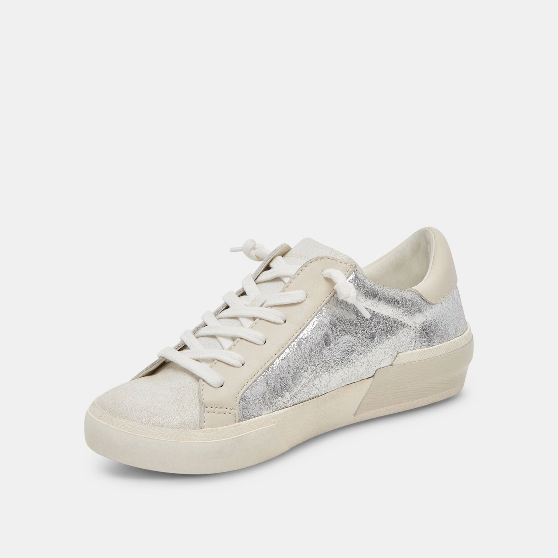 Zina Sneakers Chrome Distressed Leather | Chrome Leather Sneakers
 – Dolce Vita Dolce Vita Discount