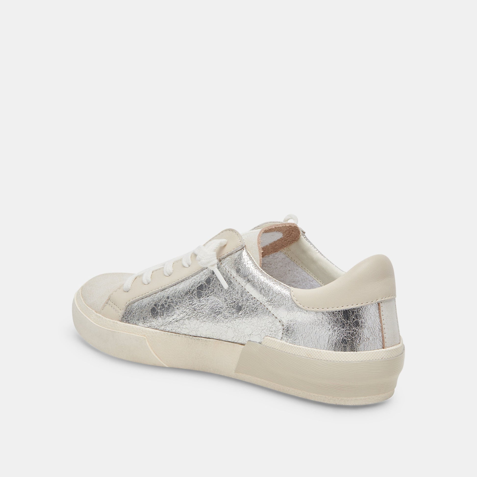 Zina Sneakers Chrome Distressed Leather | Chrome Leather Sneakers
 – Dolce Vita Dolce Vita Discount