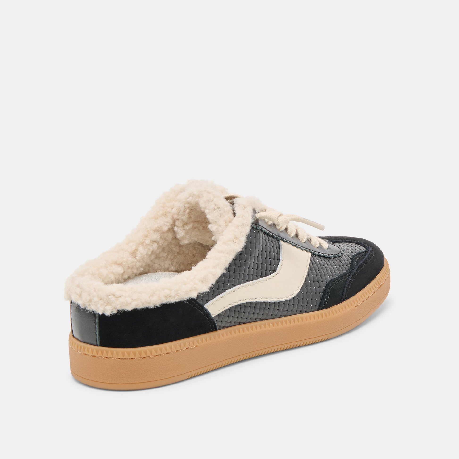 Notice Slide Plush Black Woven Leather Sneakers Dolce Vita Online
