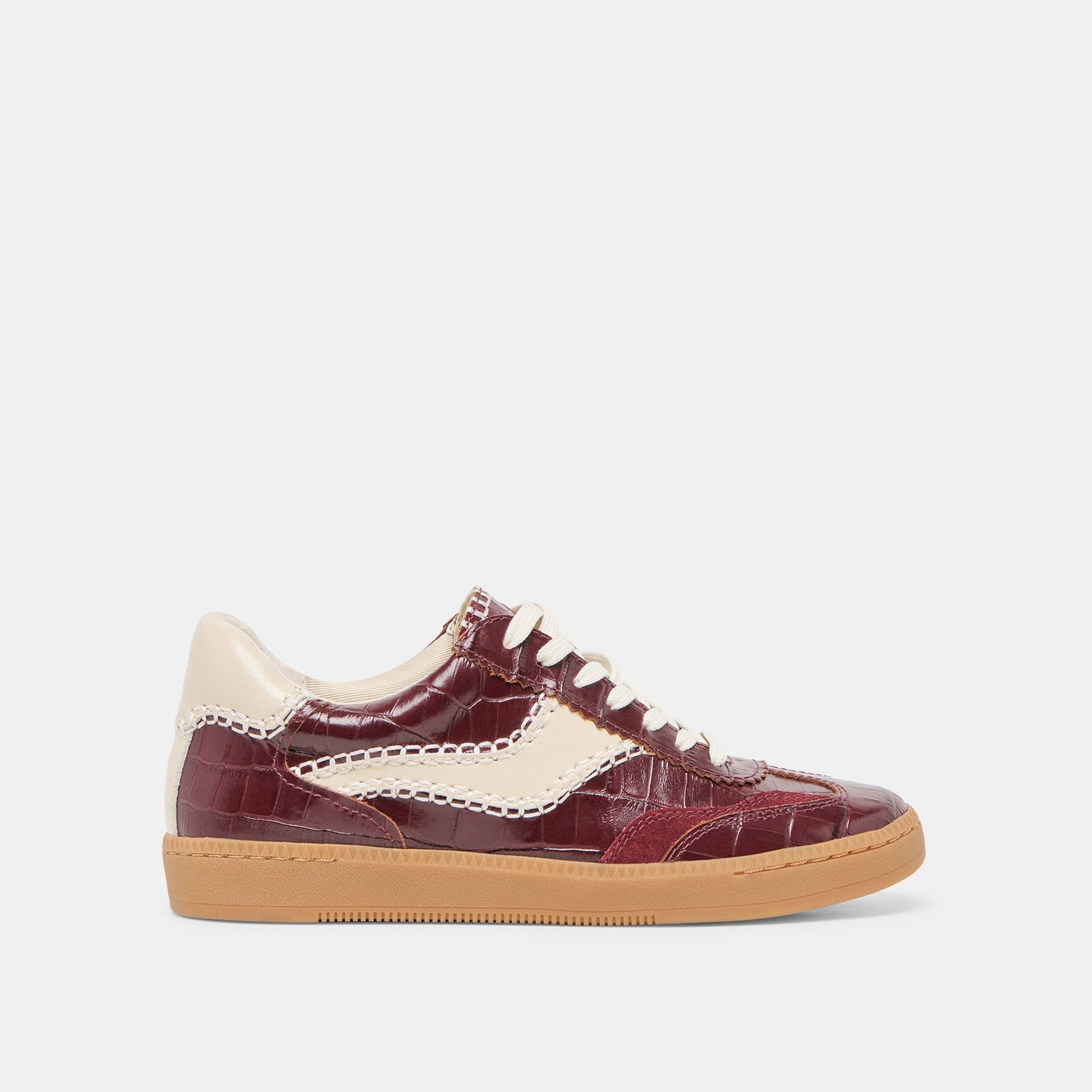 NOTICE STITCH SNEAKERS OXBLOOD CROCO EMBOSSED LEATHER
 – Dolce Vita Dolce Vita us
