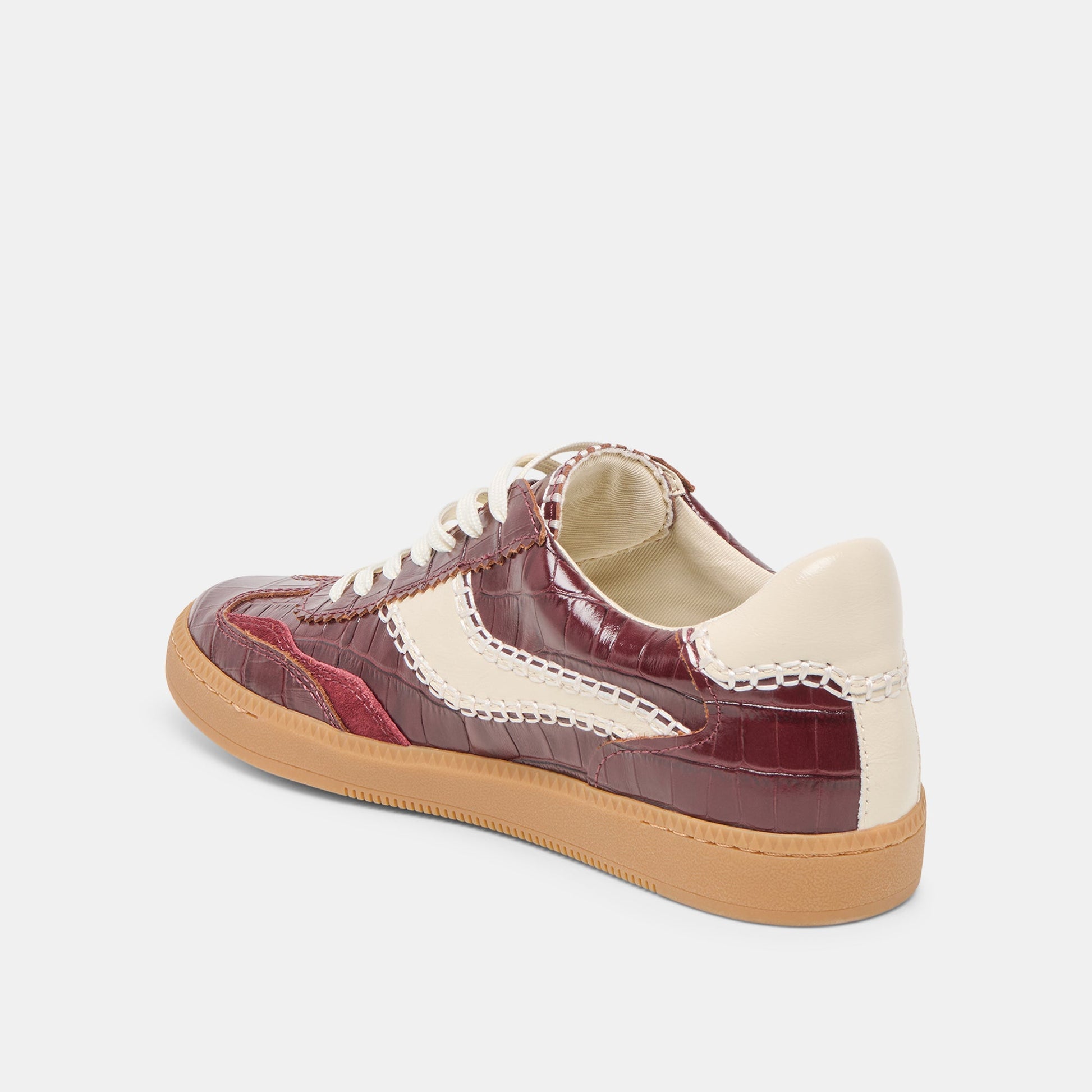 NOTICE STITCH SNEAKERS OXBLOOD CROCO EMBOSSED LEATHER
 – Dolce Vita Dolce Vita us