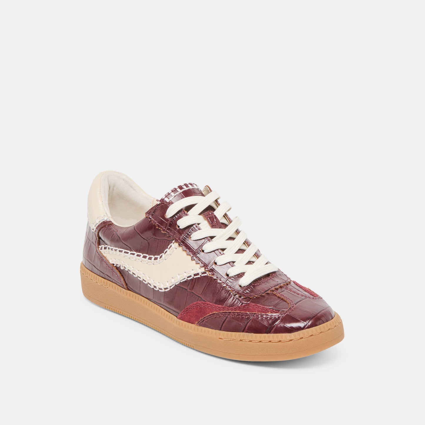 NOTICE STITCH SNEAKERS OXBLOOD CROCO EMBOSSED LEATHER
 – Dolce Vita Dolce Vita us