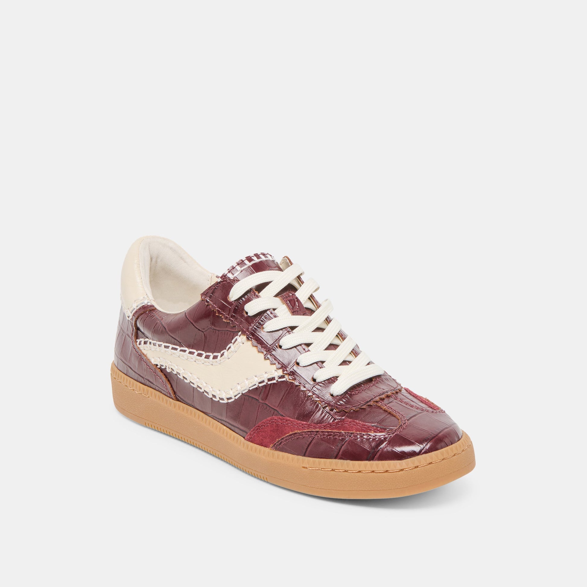 NOTICE STITCH SNEAKERS OXBLOOD CROCO EMBOSSED LEATHER
 – Dolce Vita Dolce Vita us