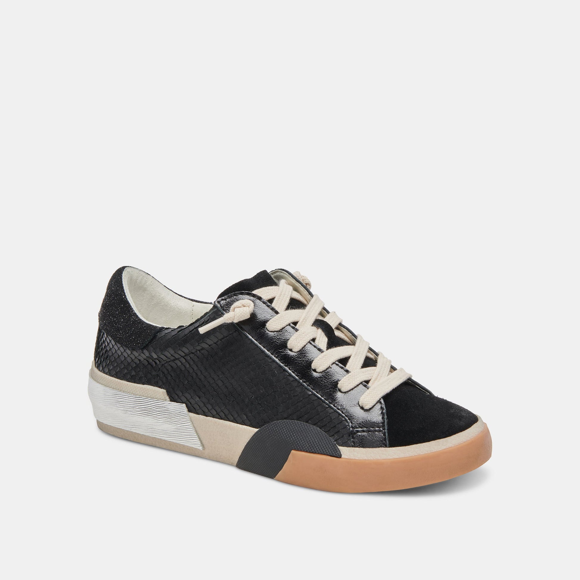 Zina Sneakers Onyx Embossed Leather | Women's Sneakers
 – Dolce Vita Dolce Vita On sale