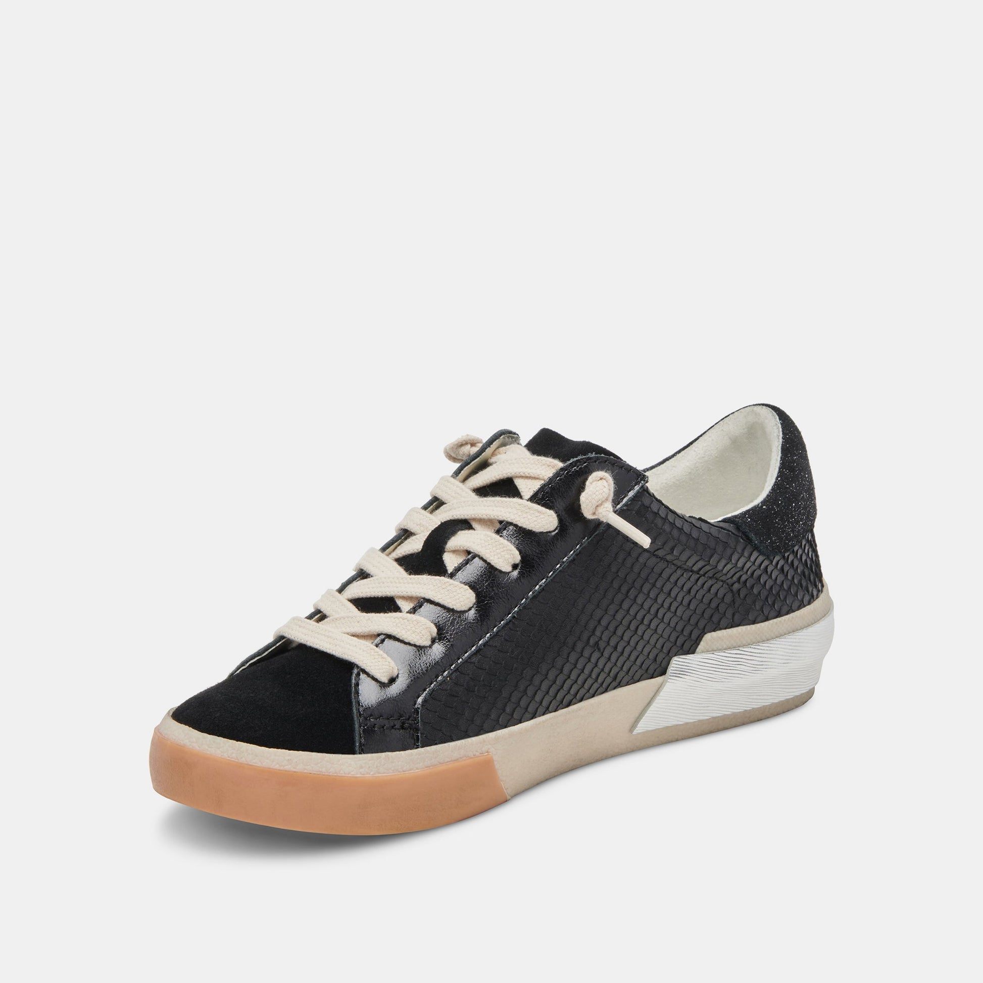 Zina Sneakers Onyx Embossed Leather | Women's Sneakers
 – Dolce Vita Dolce Vita On sale