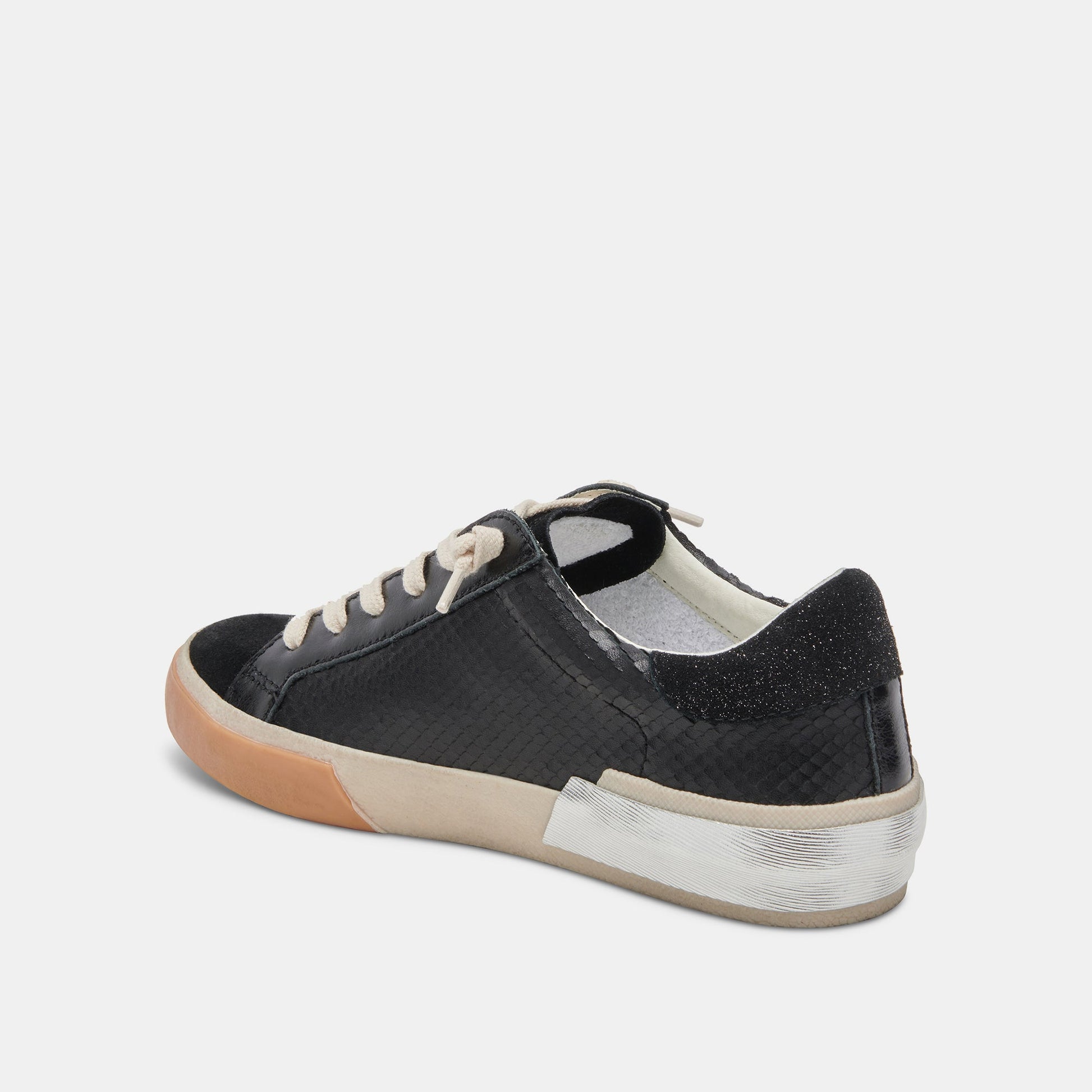 Zina Sneakers Onyx Embossed Leather | Women's Sneakers
 – Dolce Vita Dolce Vita On sale